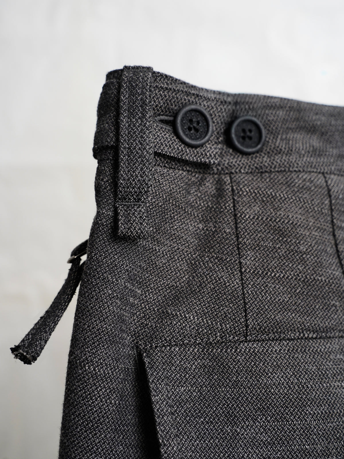 zipper trousers / slub grey