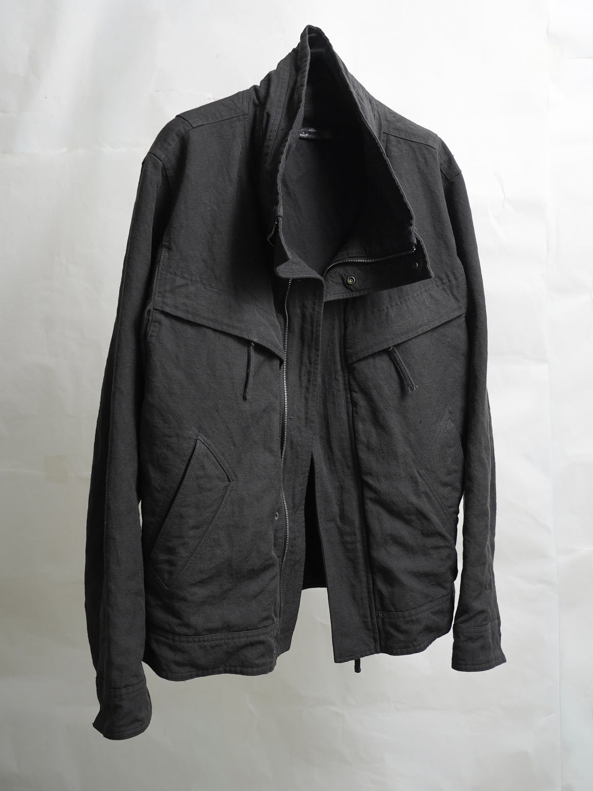 highneck jacket / black (gabardine)