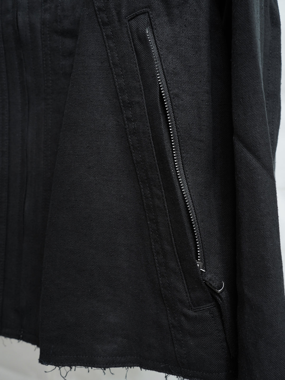 zip up jacket / double black (silk nep)