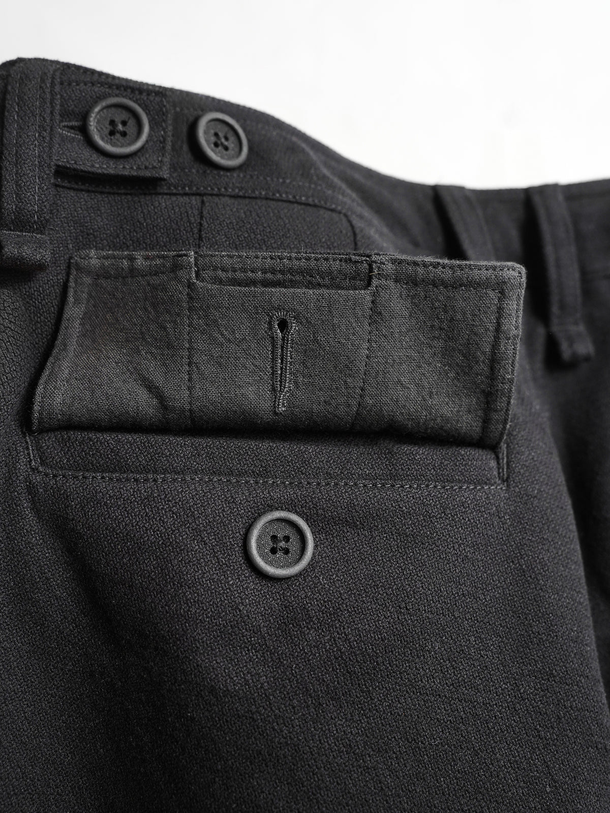 zipper trousers / slub black