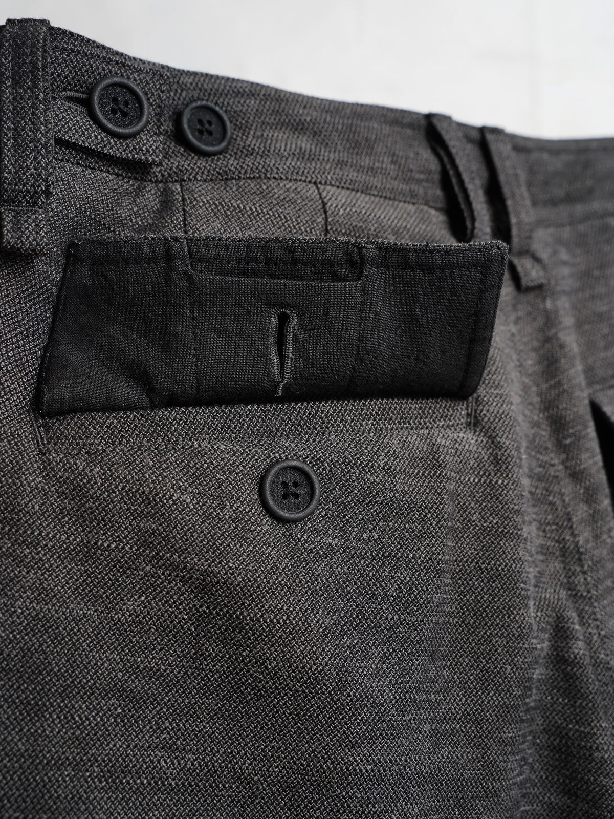 zipper trousers / slub grey