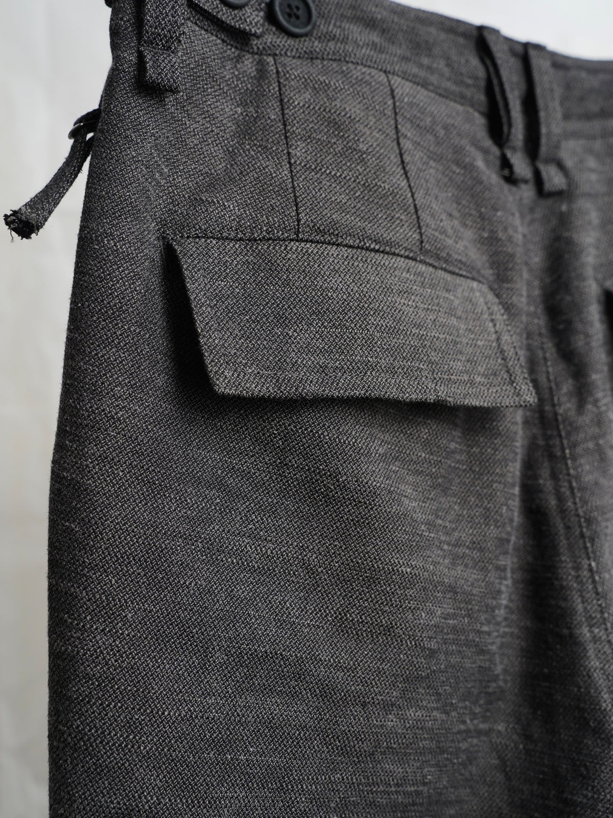 zipper trousers / slub grey