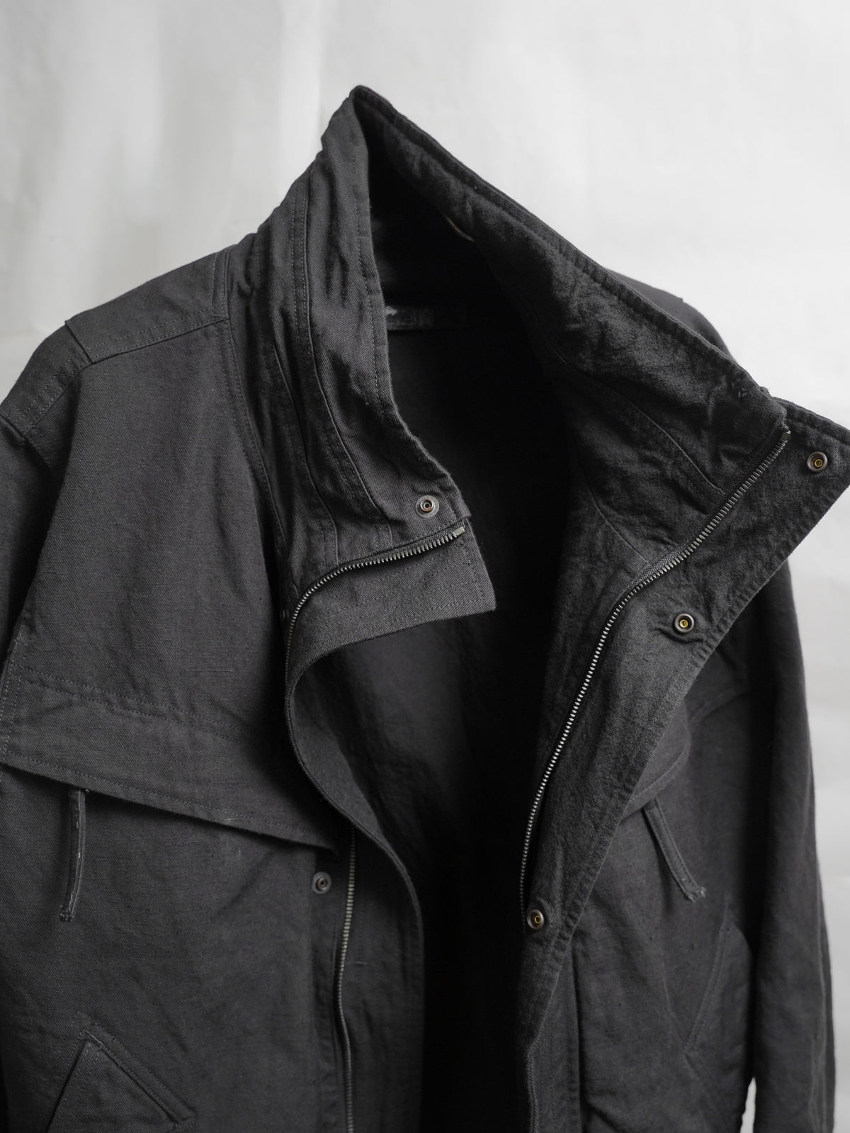 highneck jacket / black (gabardine)