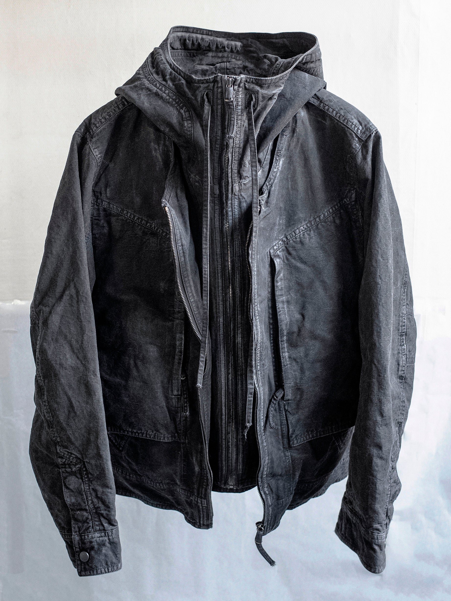 double front hood parka / slab grey – blackmerle