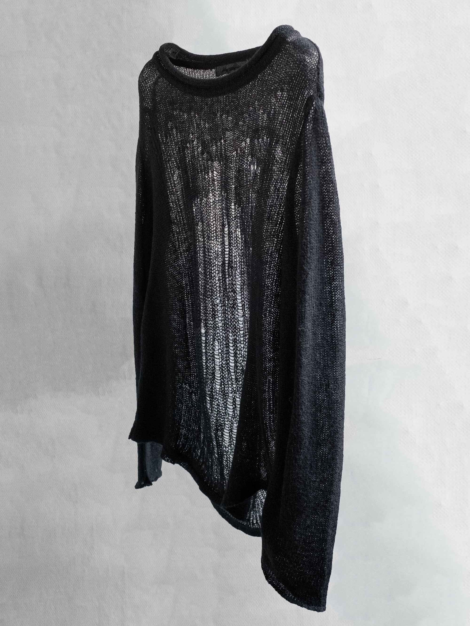 THE TOÉ　Marais Handmade Knit Black Black Cross Net Sweater – Racer Worldwide