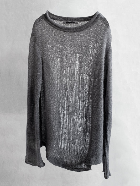 distressed mohair knit / grey