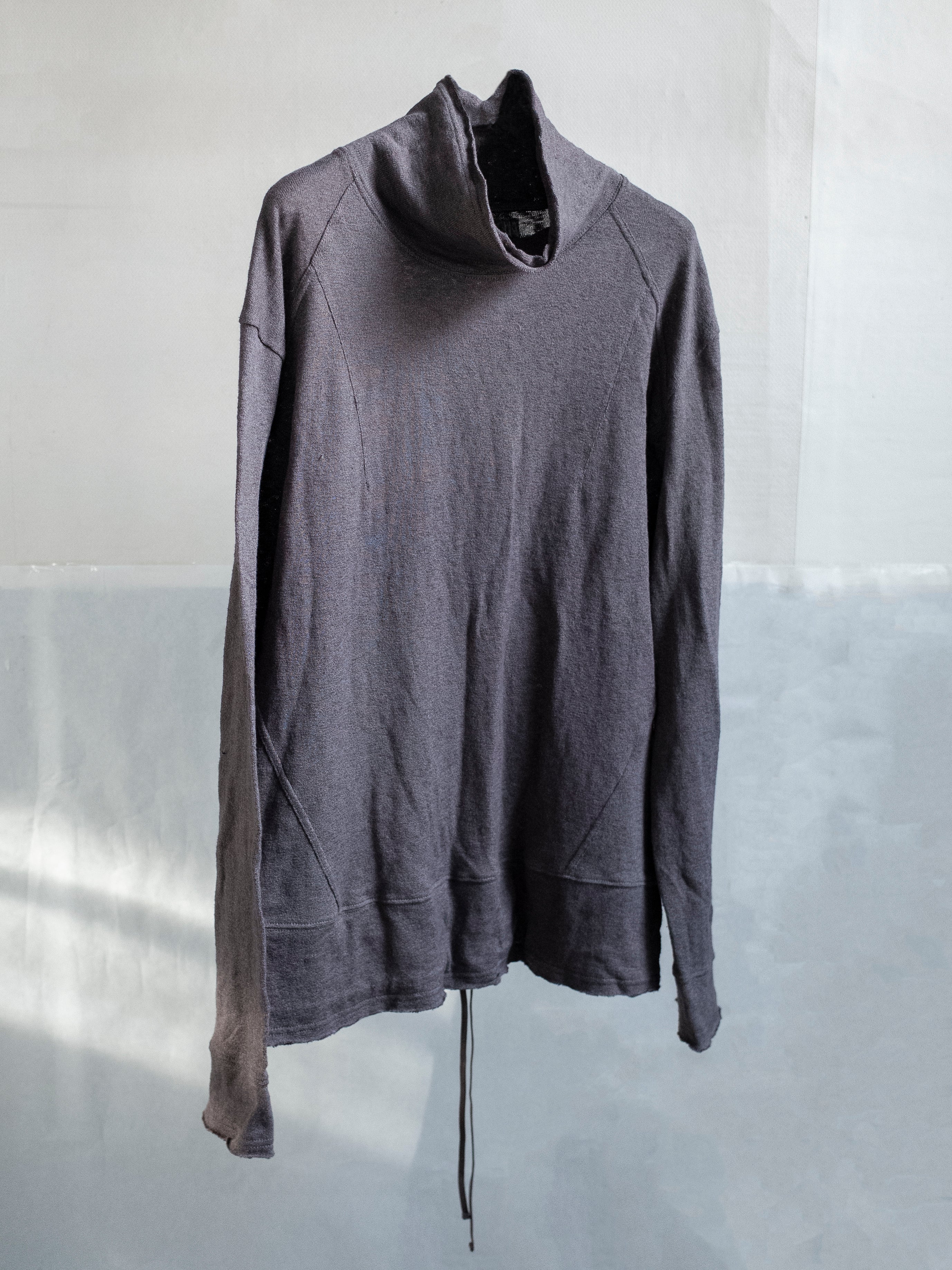 drop neck top / rat grey (cobweb)