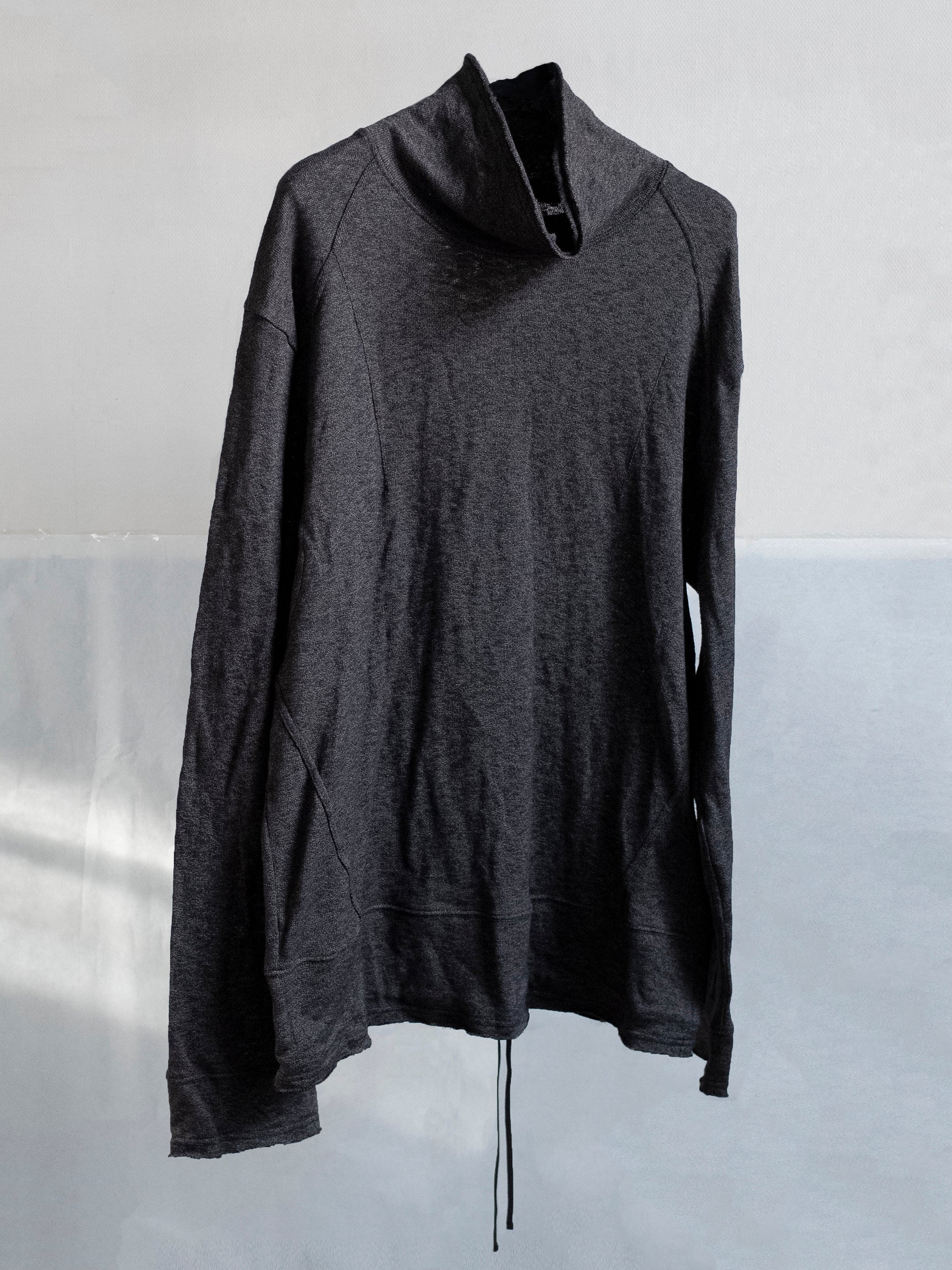 drop neck top / black (cobweb)