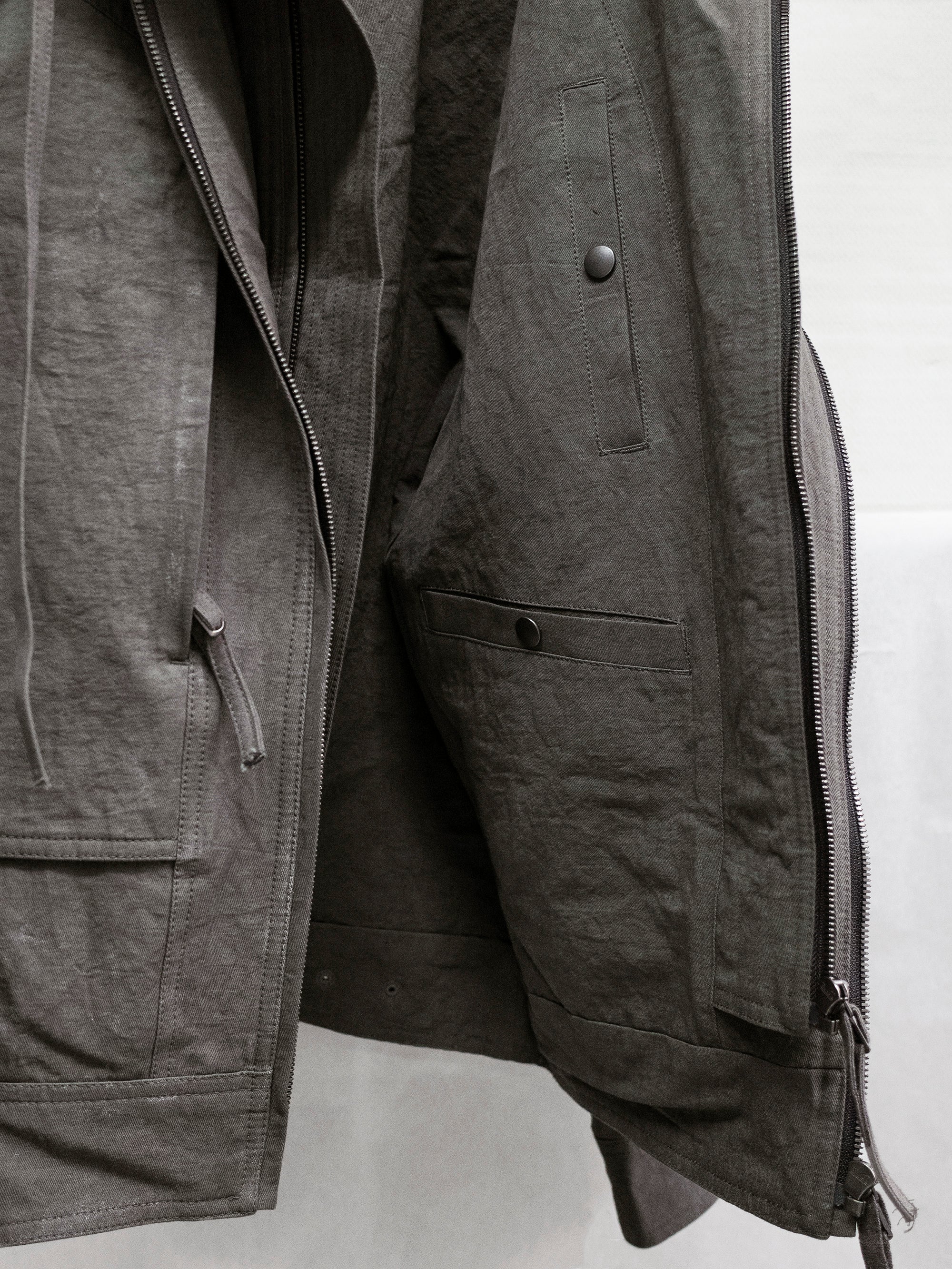 double front hood parka / slab khaki – blackmerle