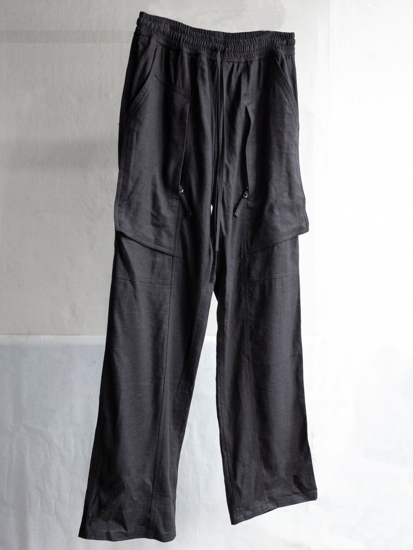 fatigue drawstring pants / double black