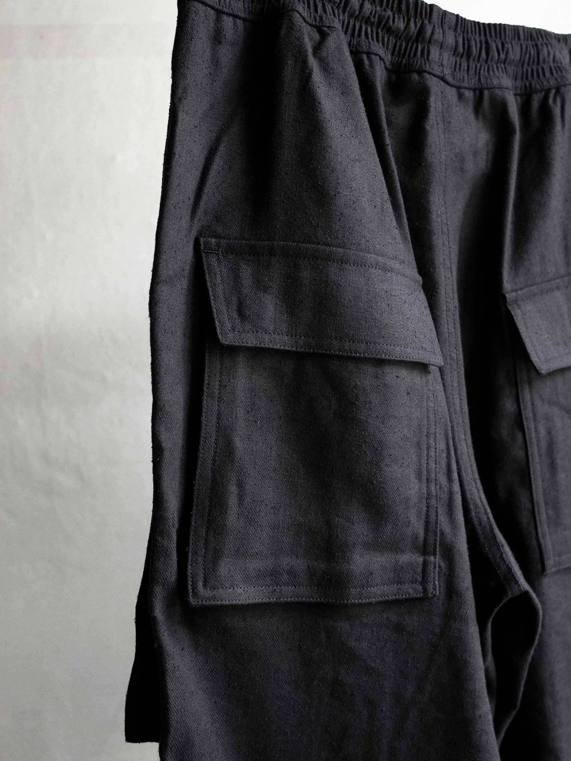 fatigue drawstring pants / double black