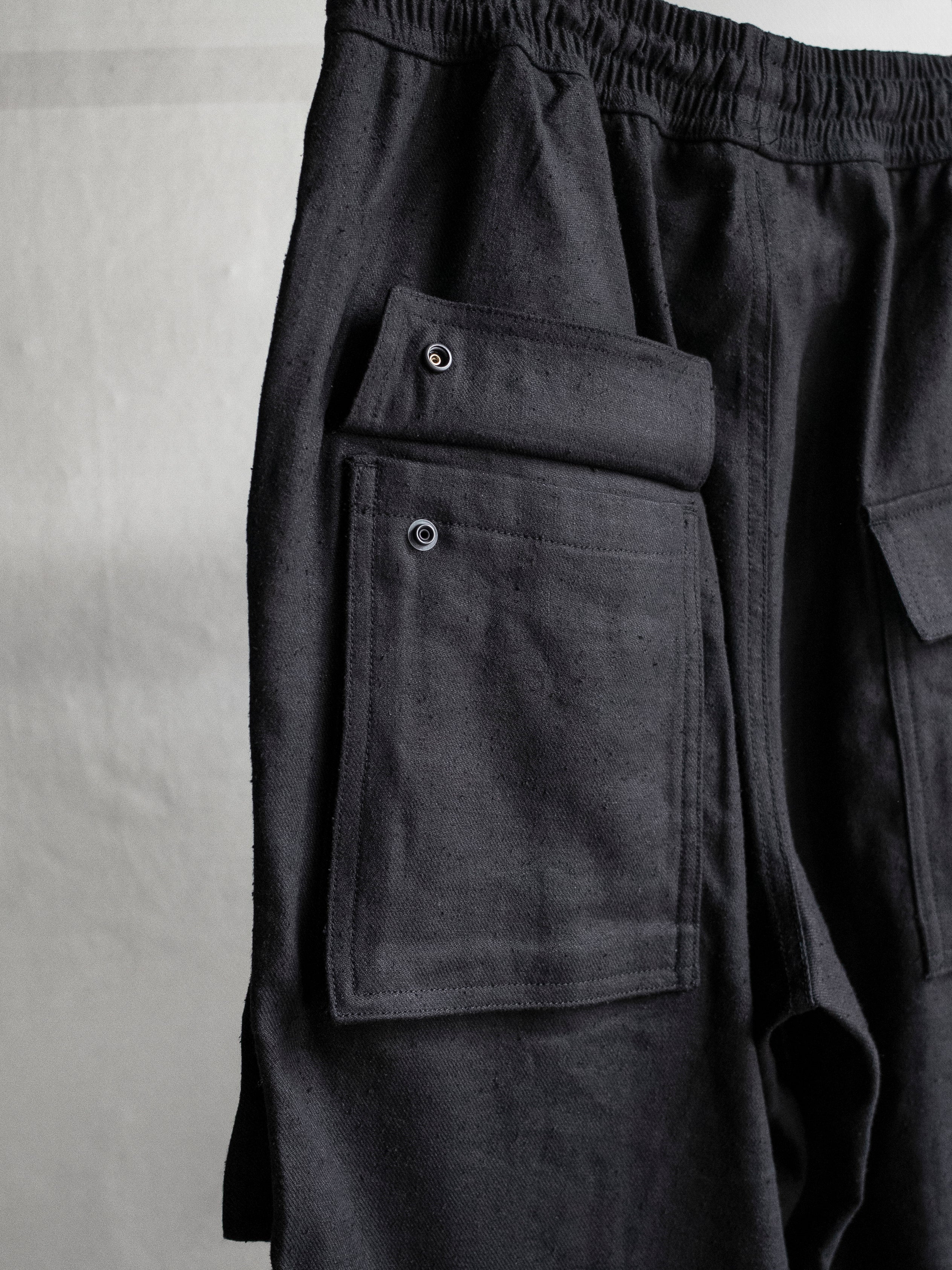 fatigue drawstring pants / double black