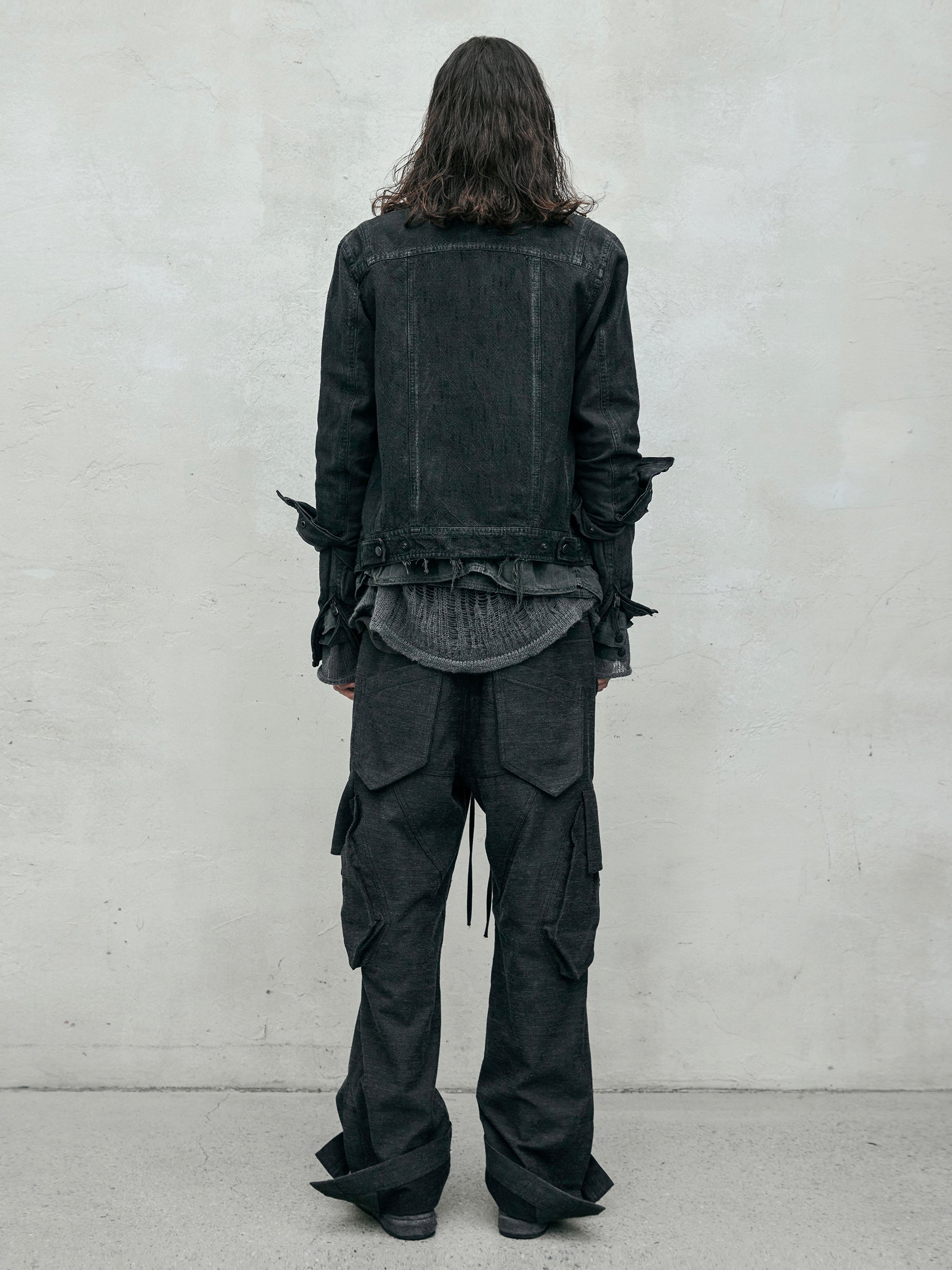 double sleeve blouson / slab grey