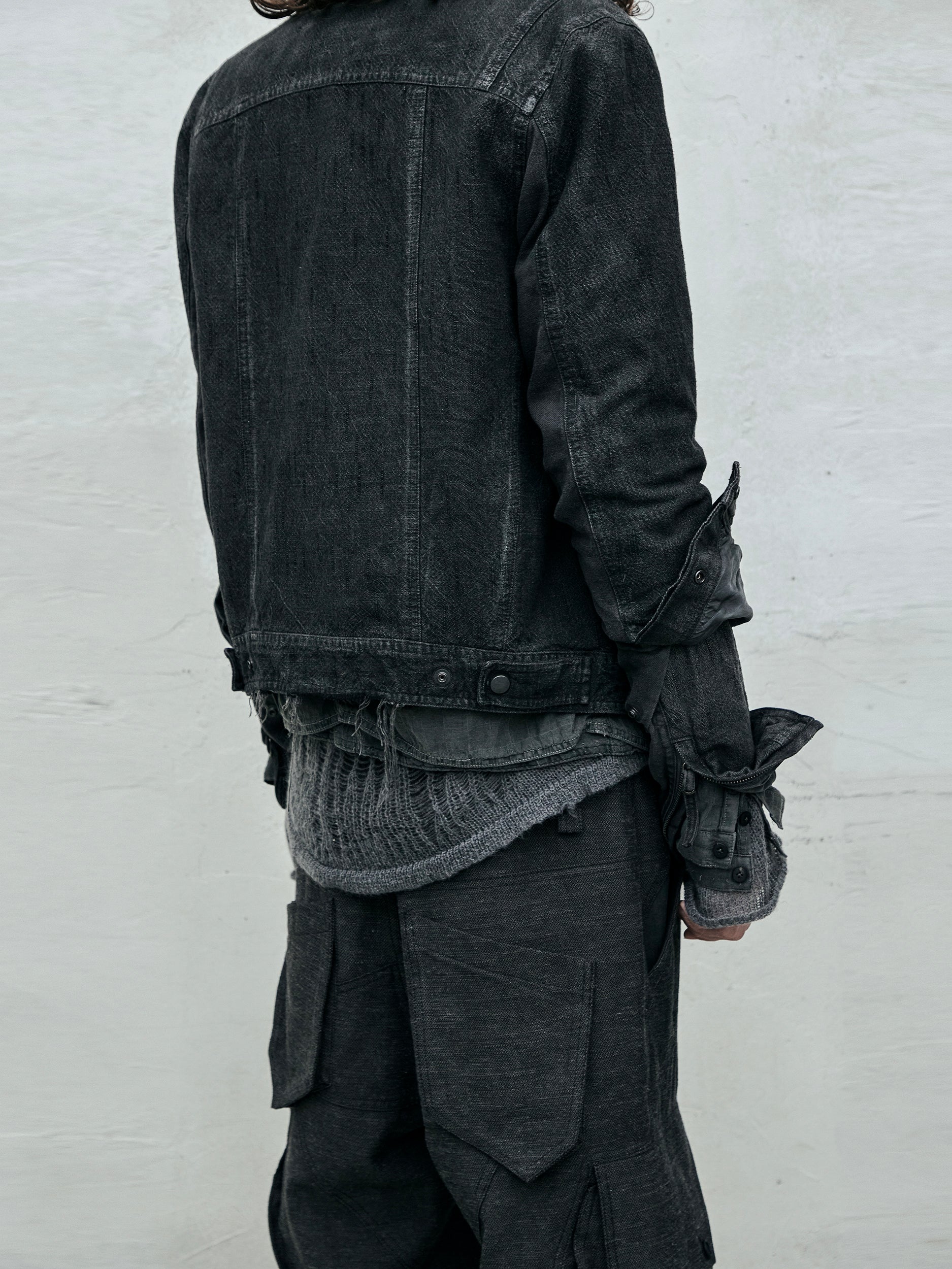 double sleeve blouson / slab grey