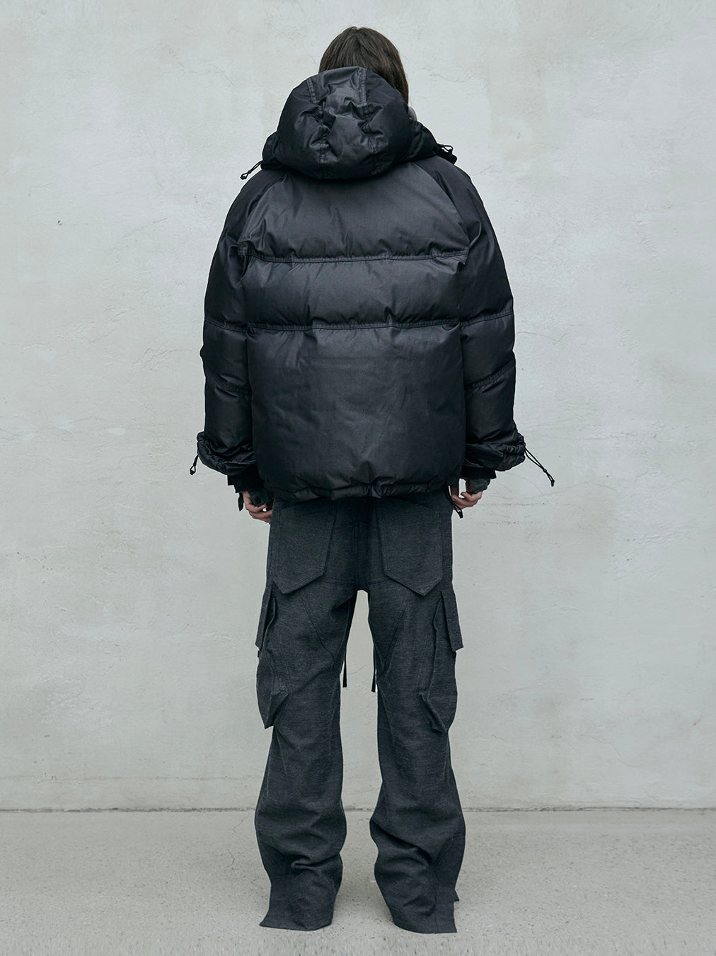 goose down jacket / metal grey