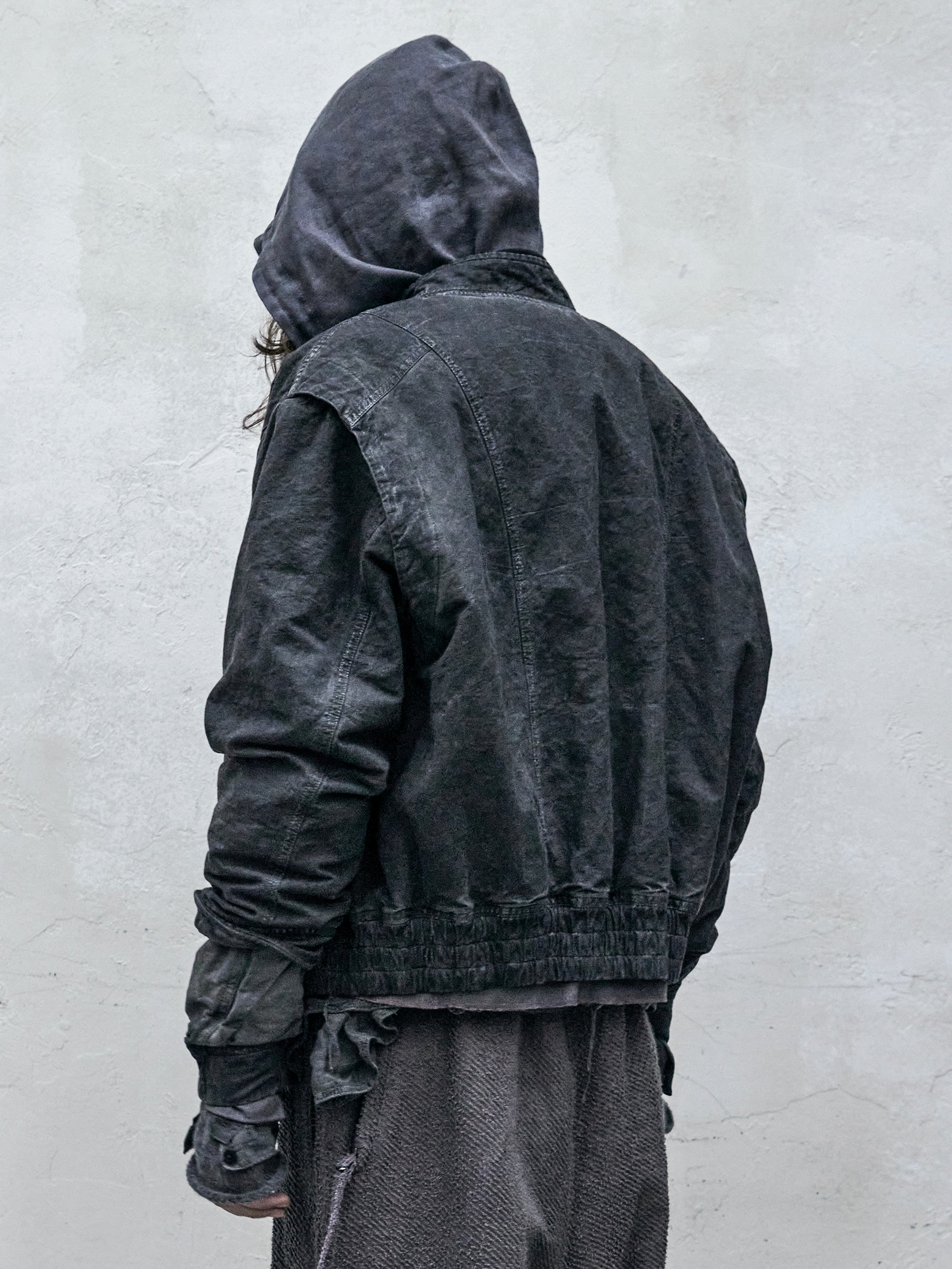 double sleeve bomber / slab grey