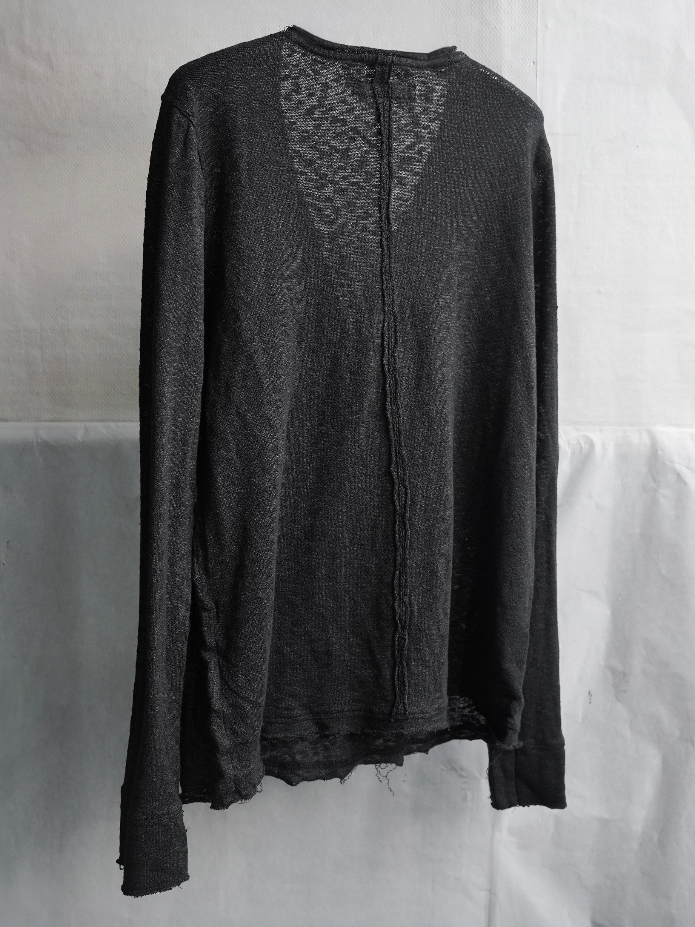 henley longsleeve / black (cobweb)