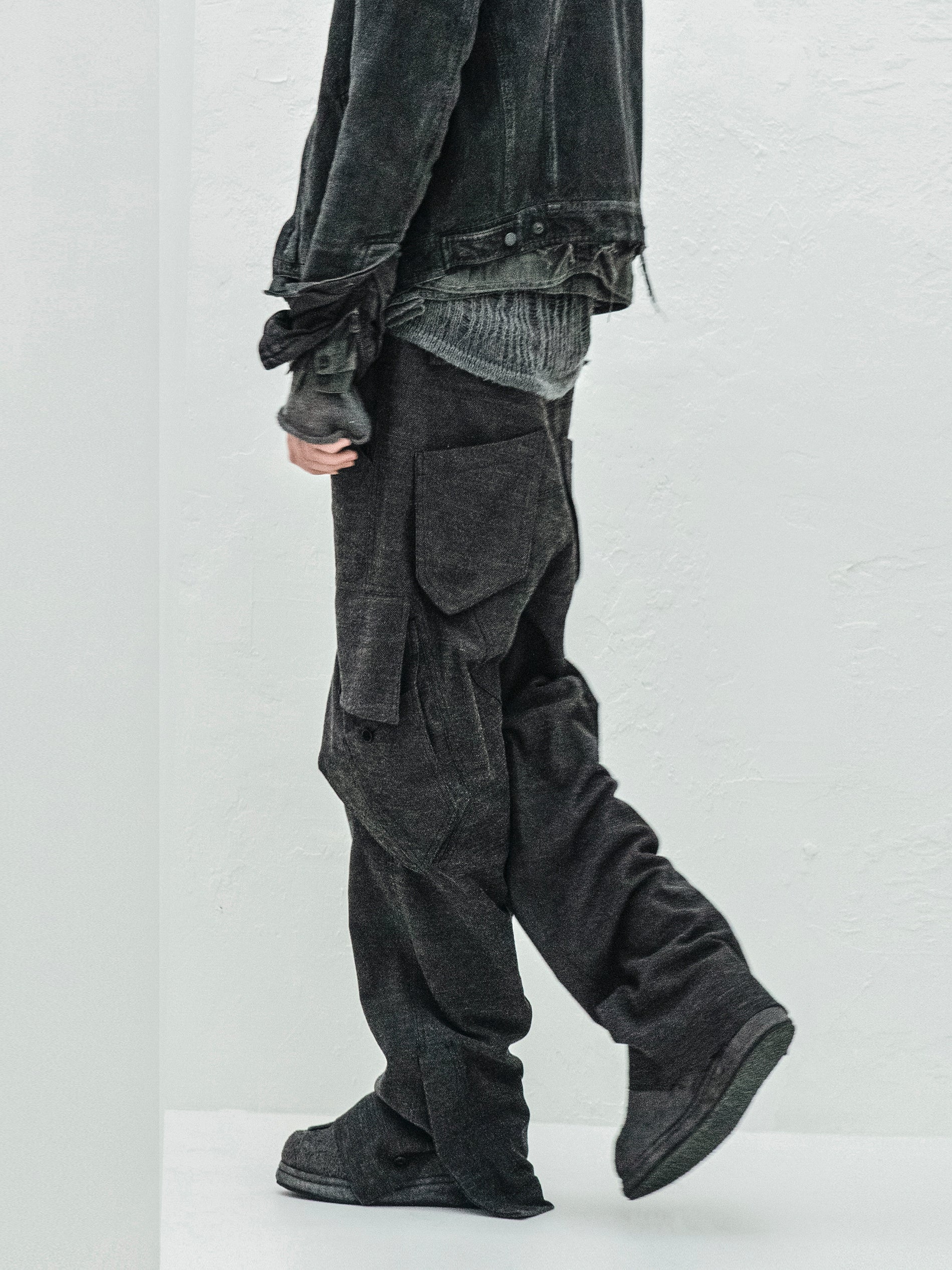 cargo pants / slub grey