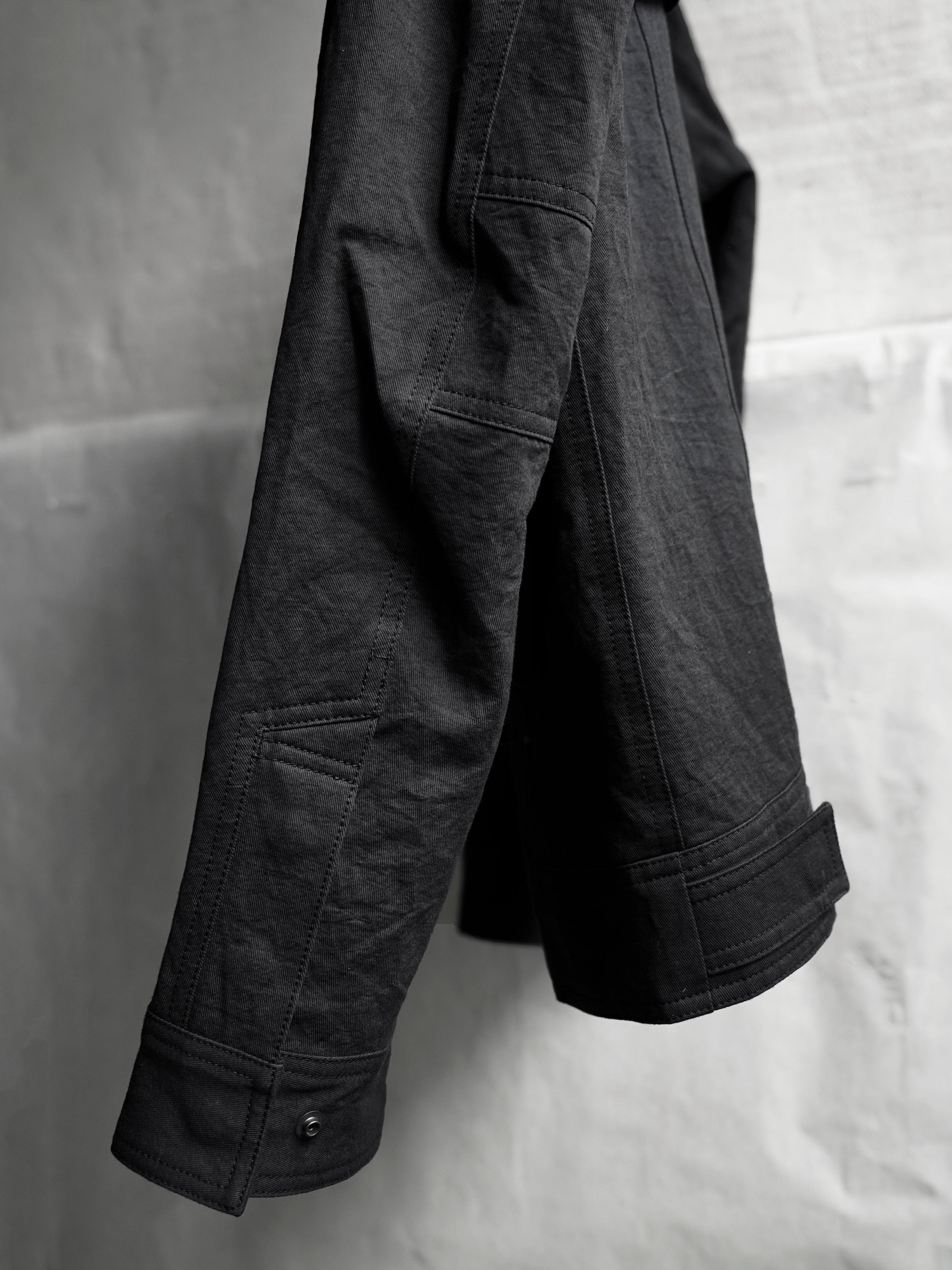 double front hood parka / black