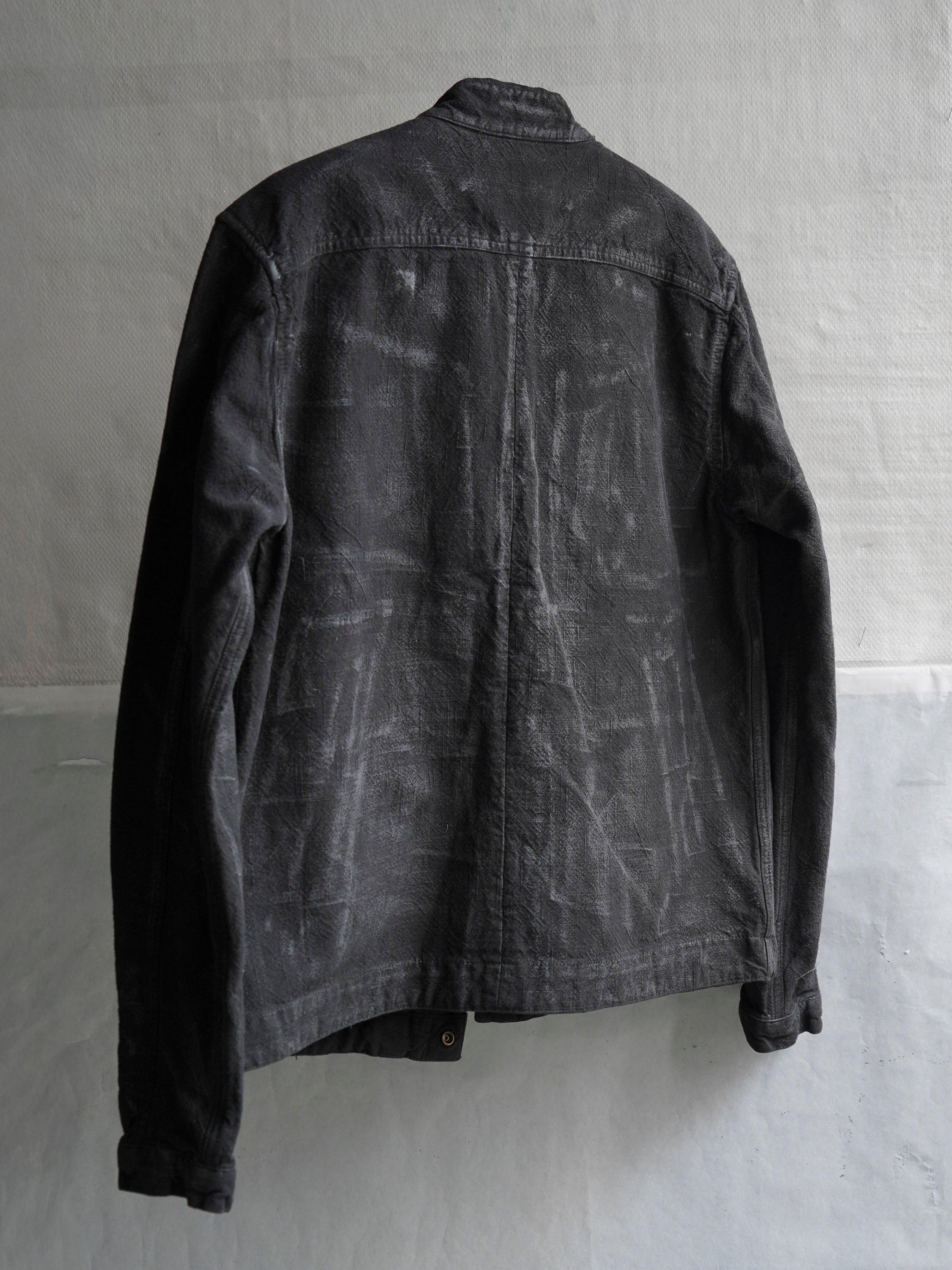 collarless jacket / slab grey
