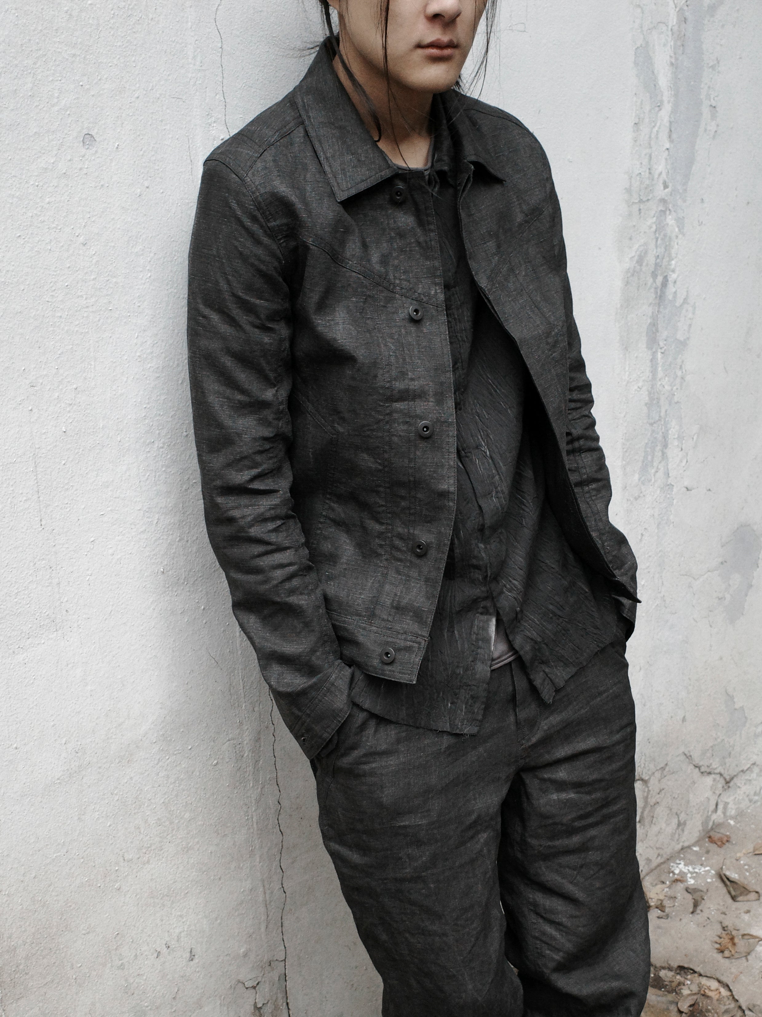 trucker jacket / ink coat