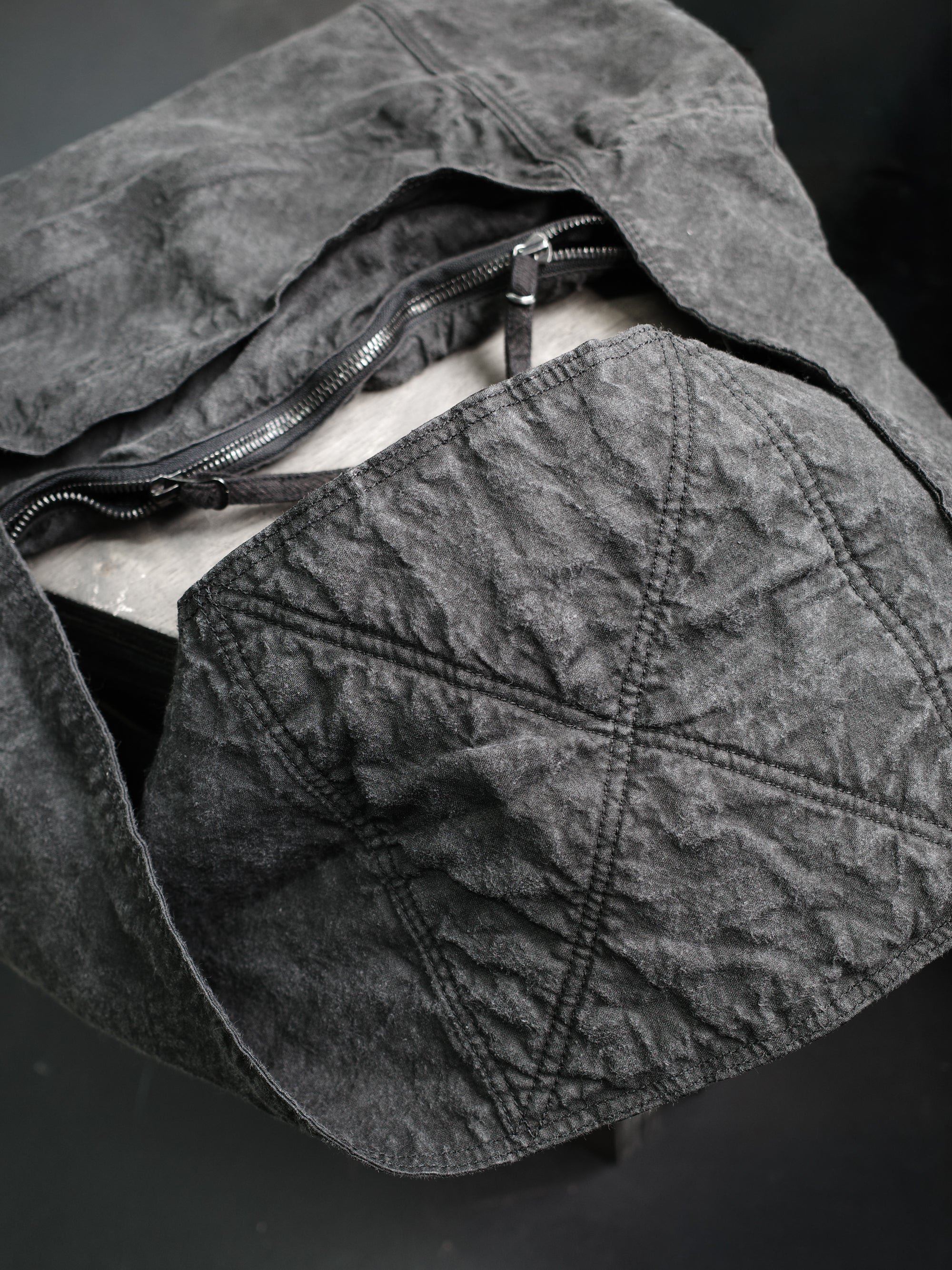 monk bag (binchō-tan) / ink