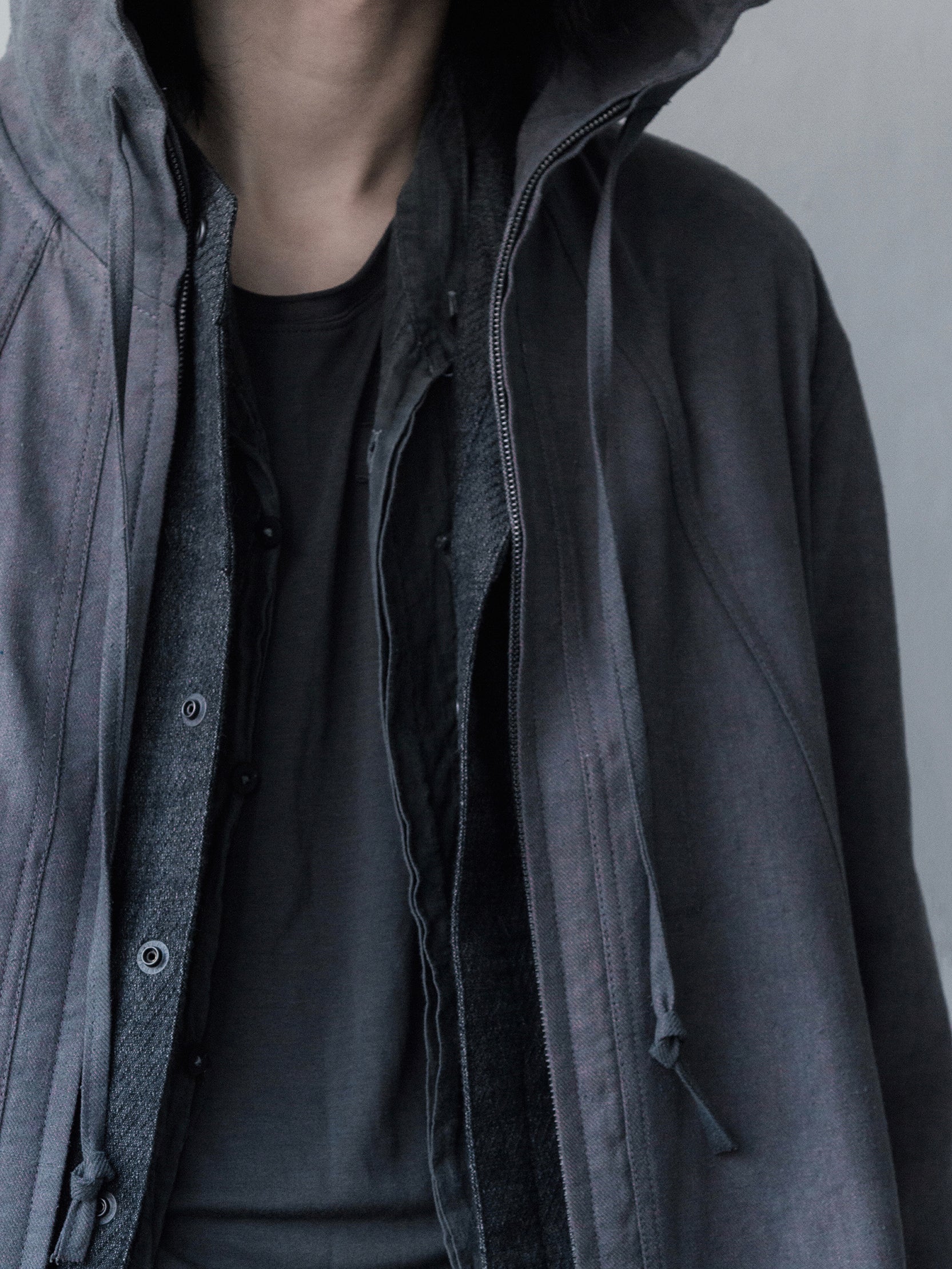 hooded jacket / rat grey
