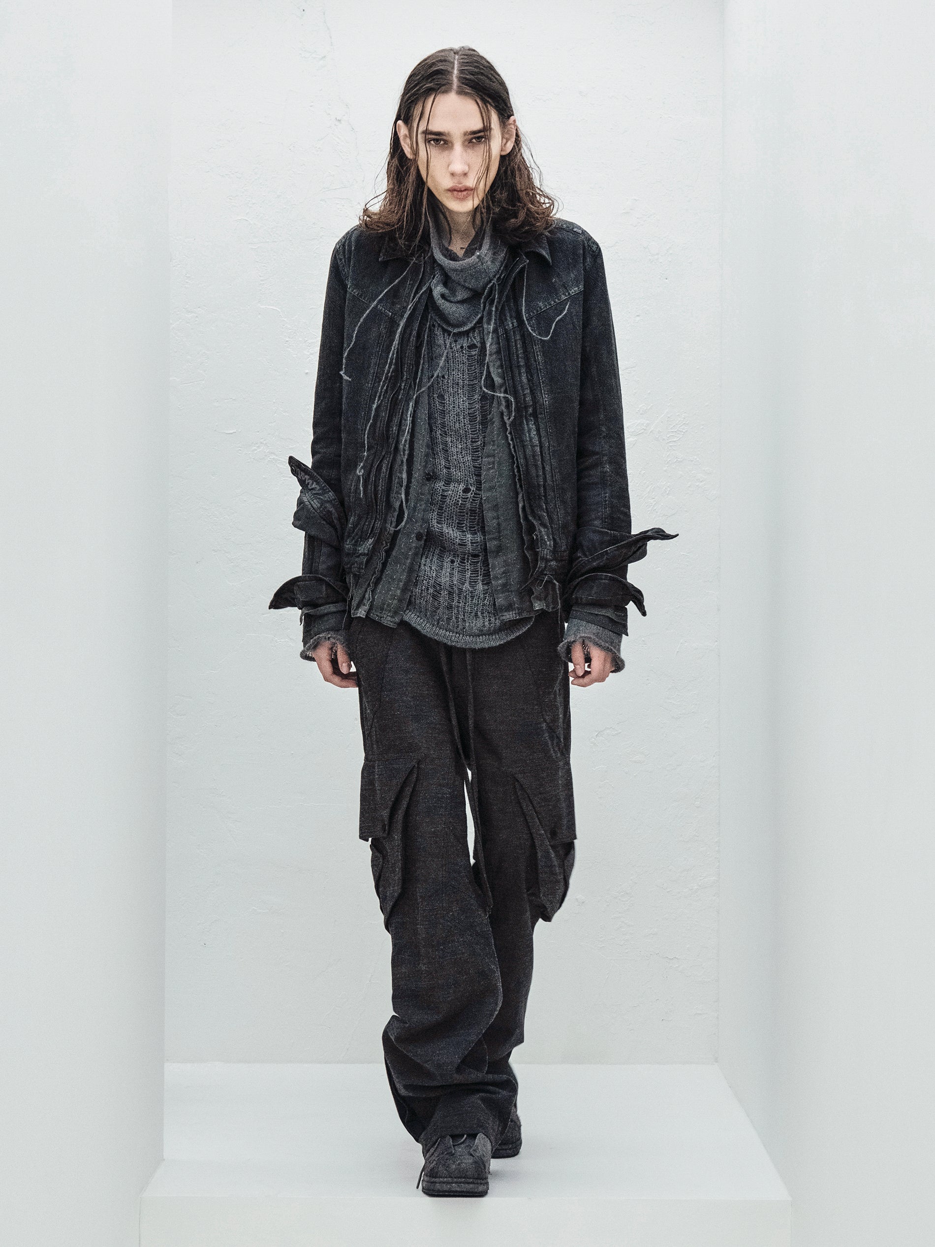 cargo pants / slub grey