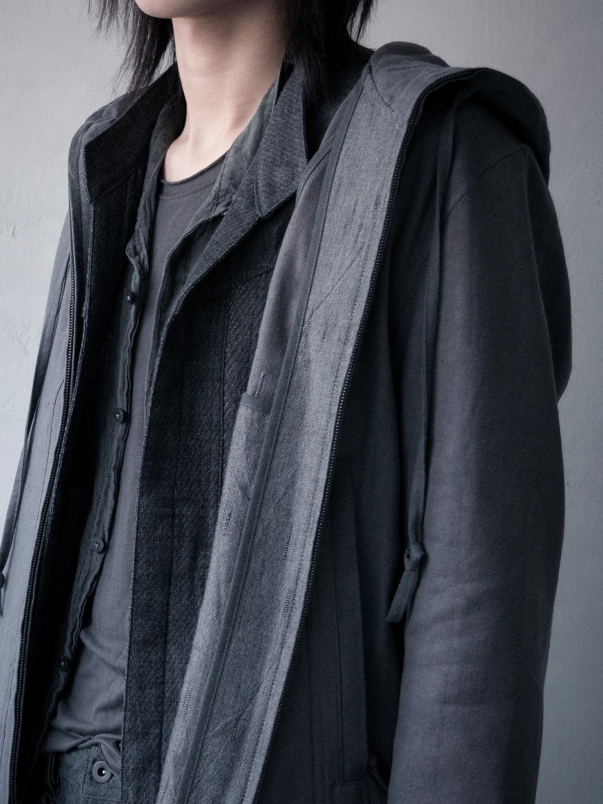 hooded jacket / rat grey – blackmerle