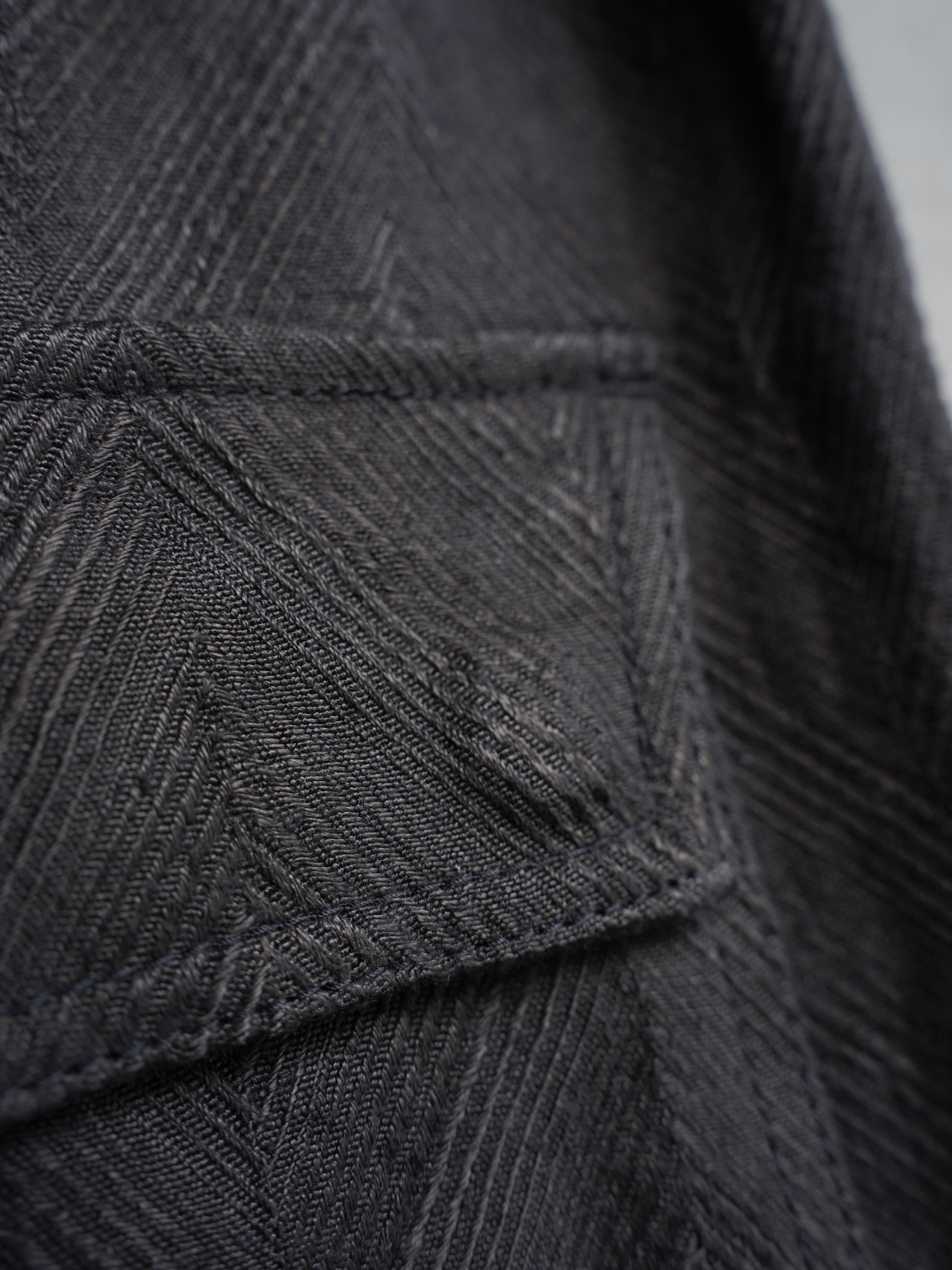 fatigue drawstring pants / black linen