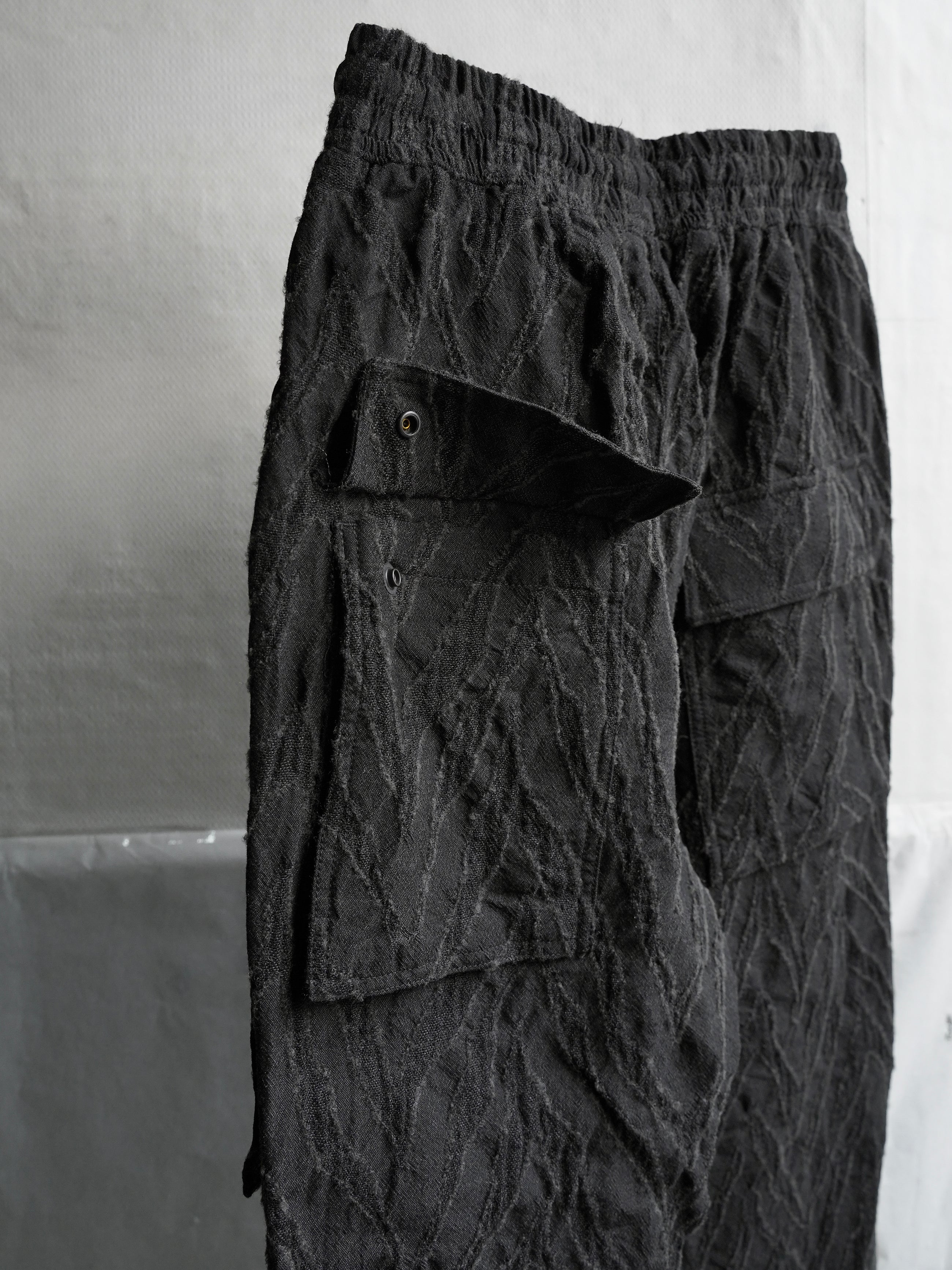 fatigue drawstring pants / khaki brown ink