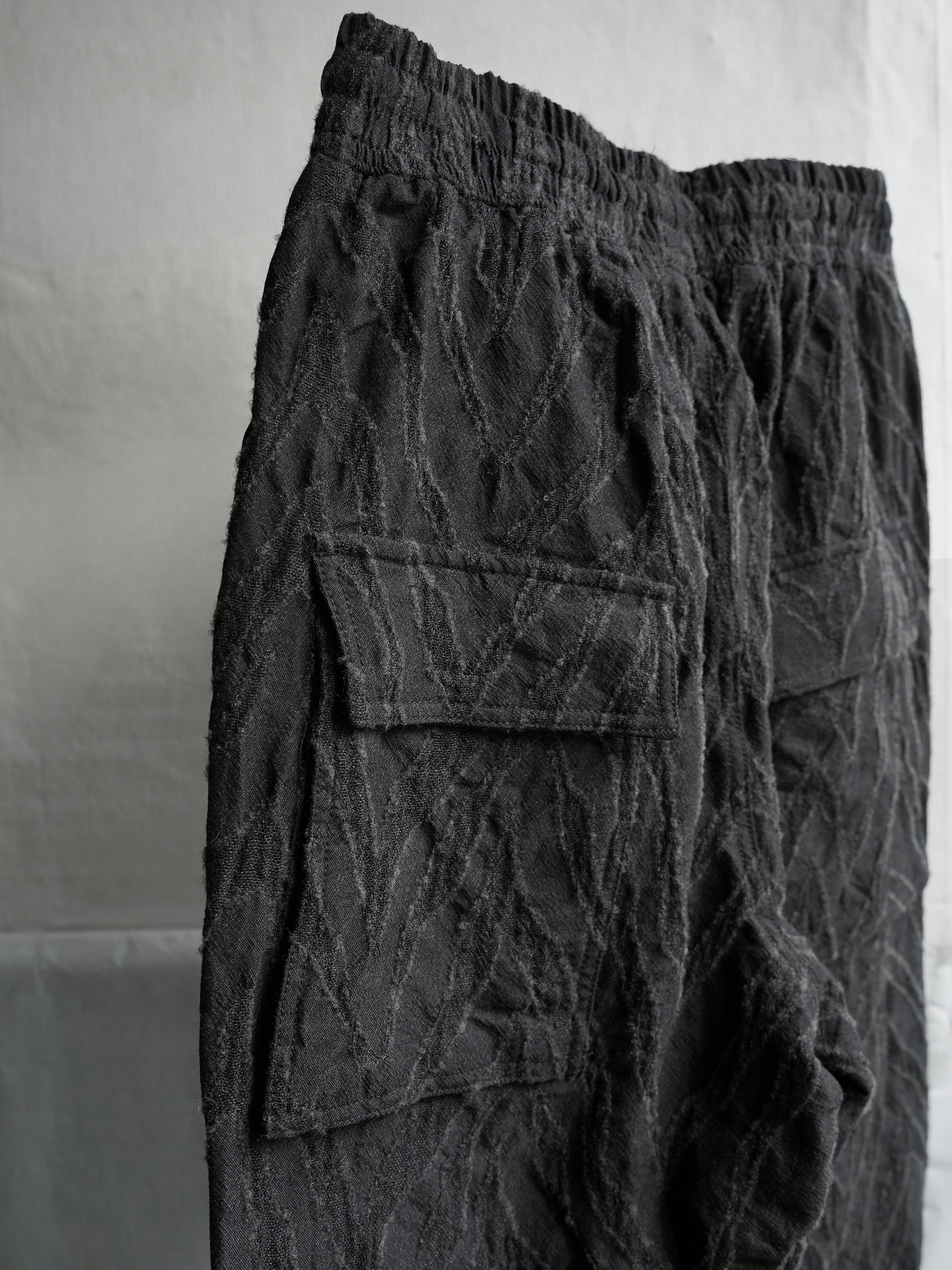 fatigue drawstring pants / khaki brown ink