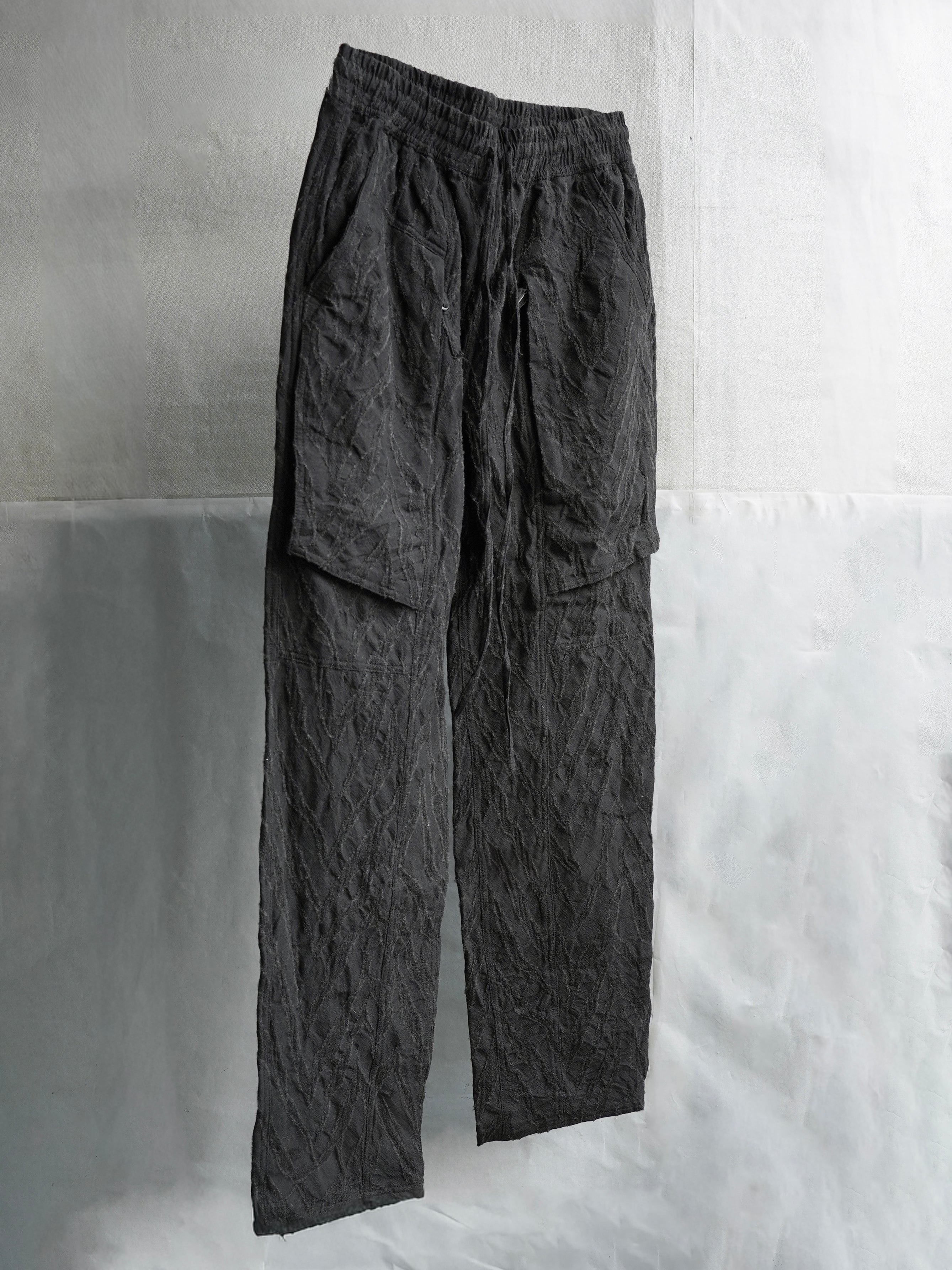 fatigue drawstring pants / khaki brown ink