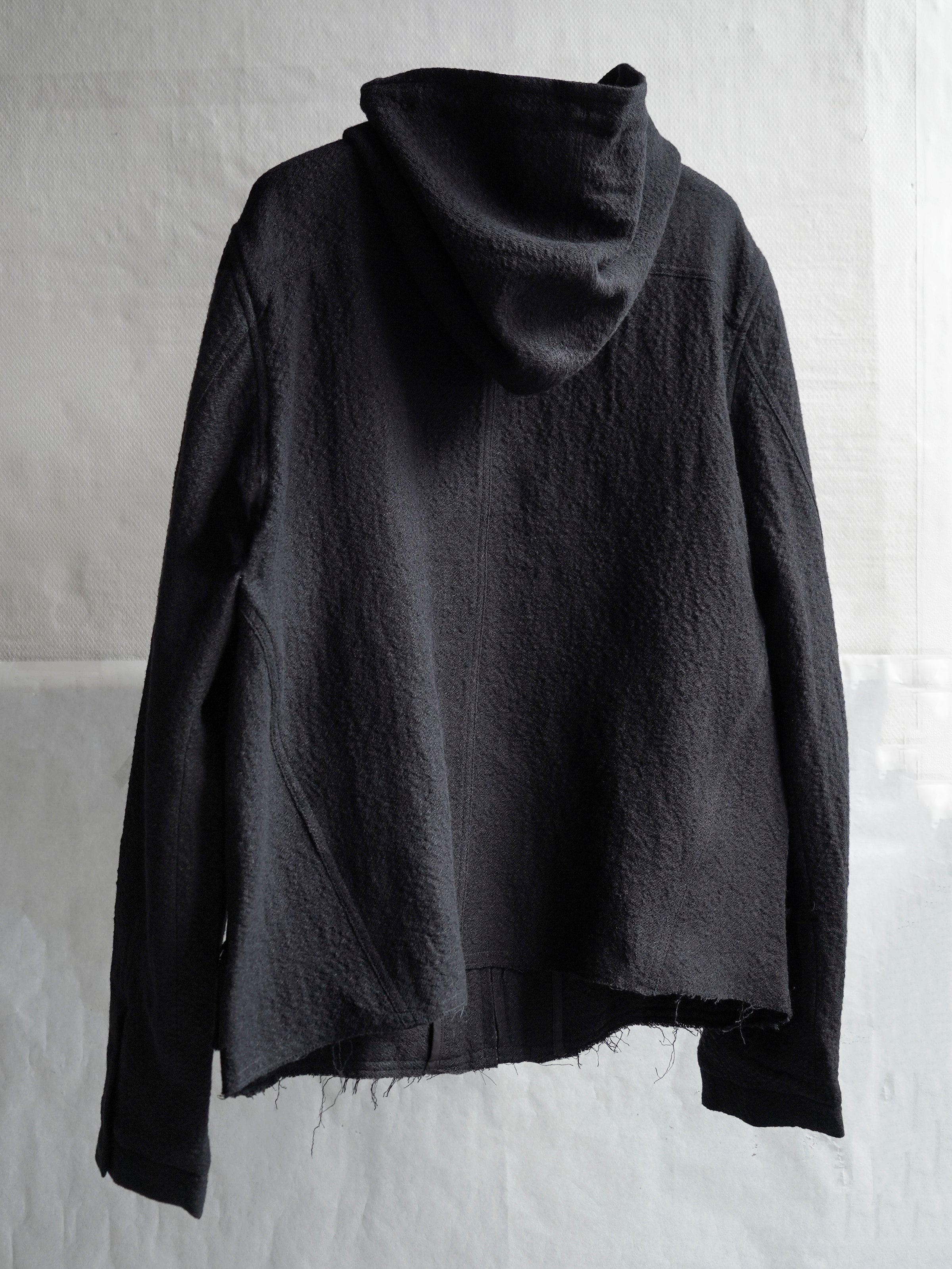 hooded jacket / black (wool)