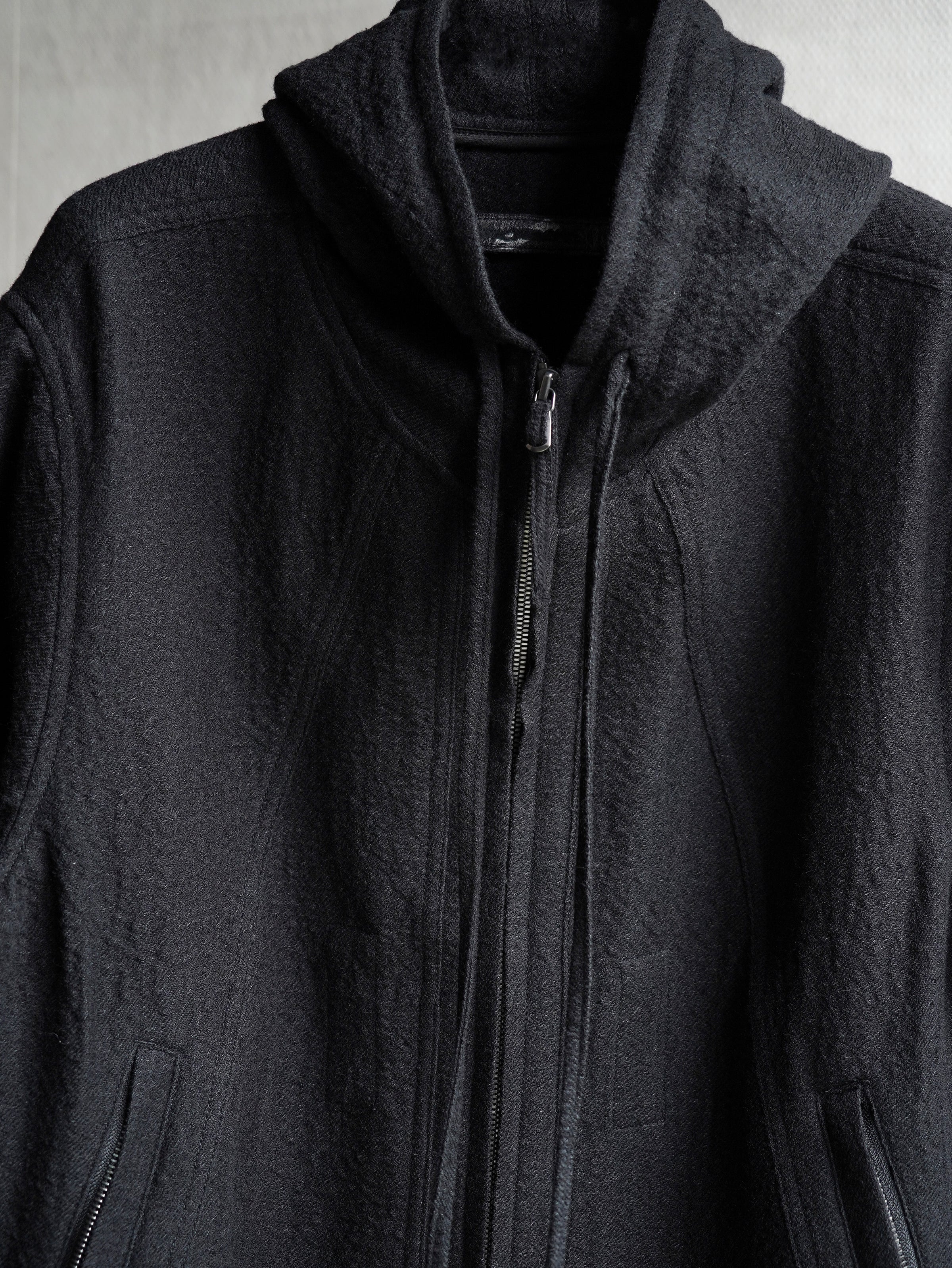 ジャケット・アウター blackmerle HOODED JACKET KOMUNE | Black Hooded Jacket