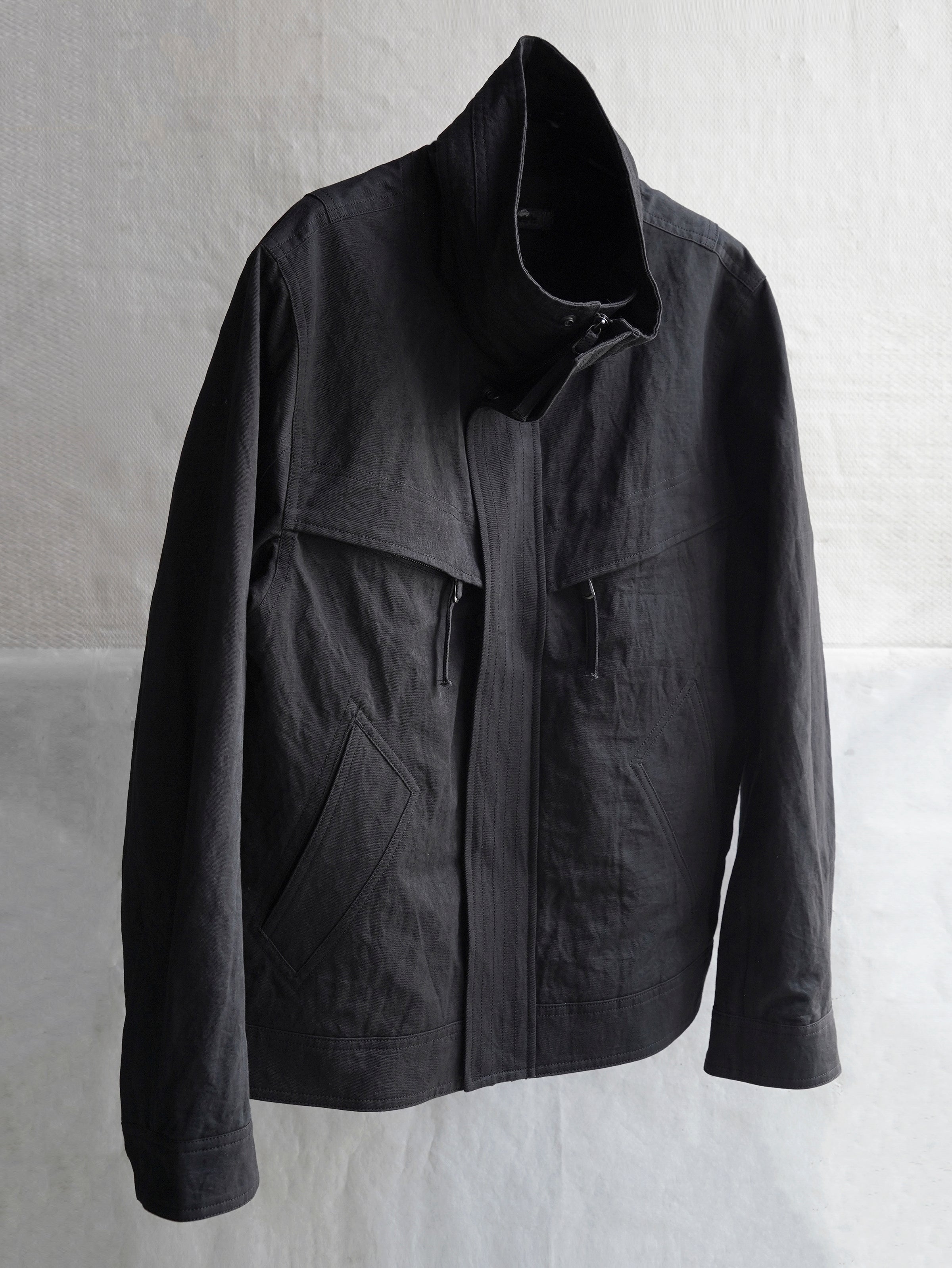 highneck jacket / black