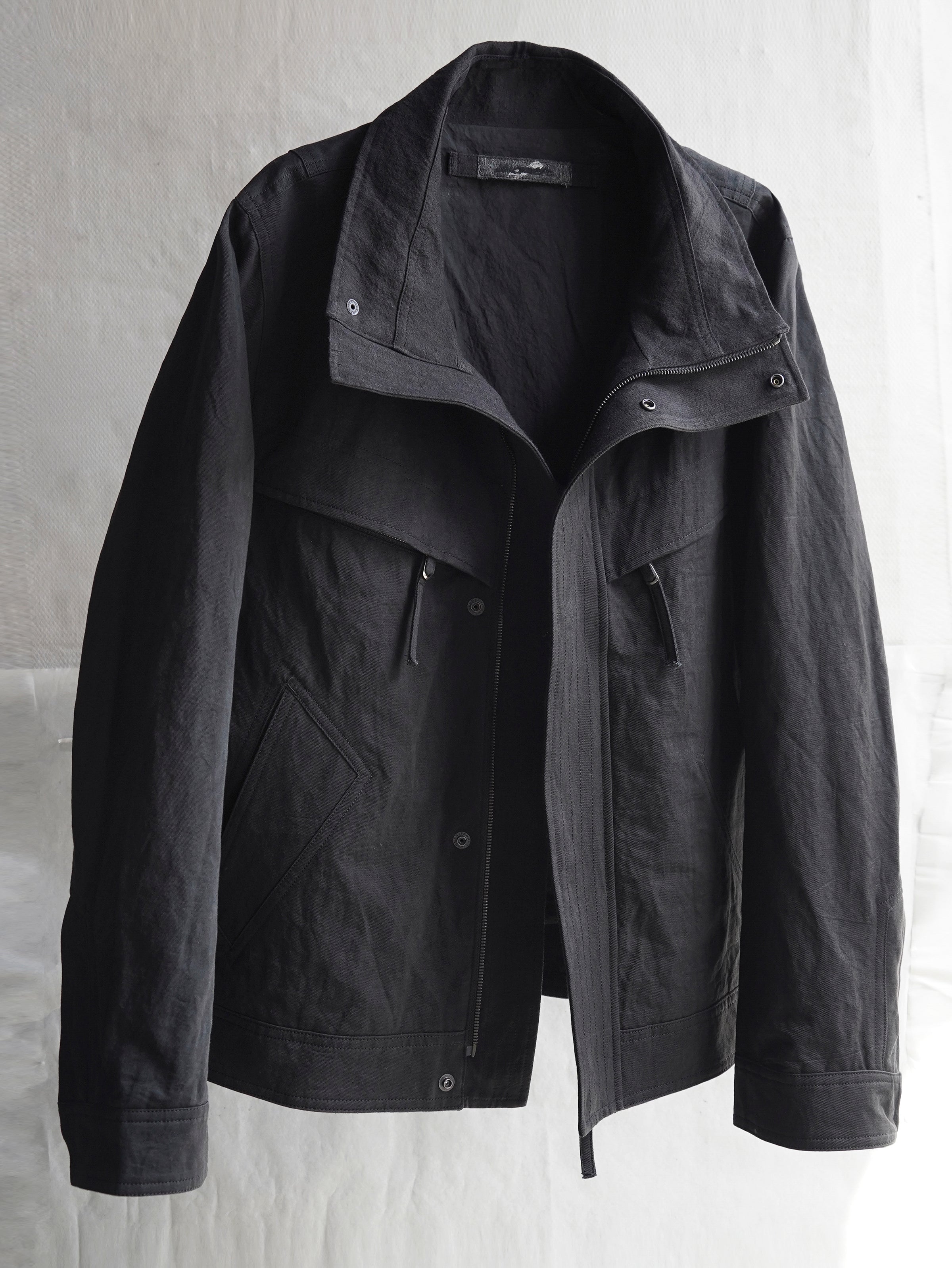 highneck jacket / black