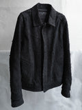 double sleeve leather blouson / black