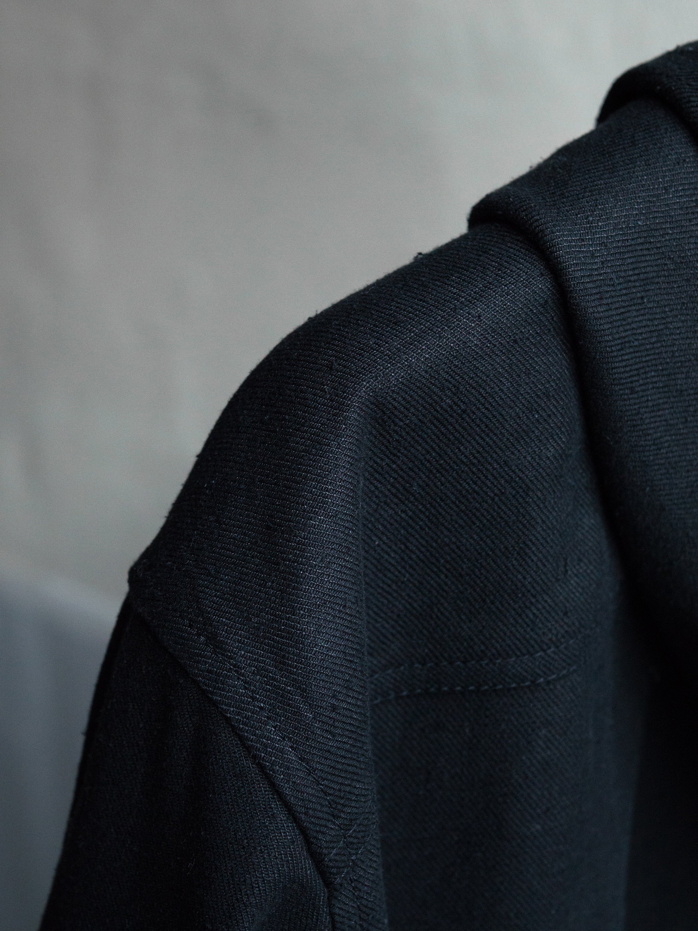 hooded jacket / double black