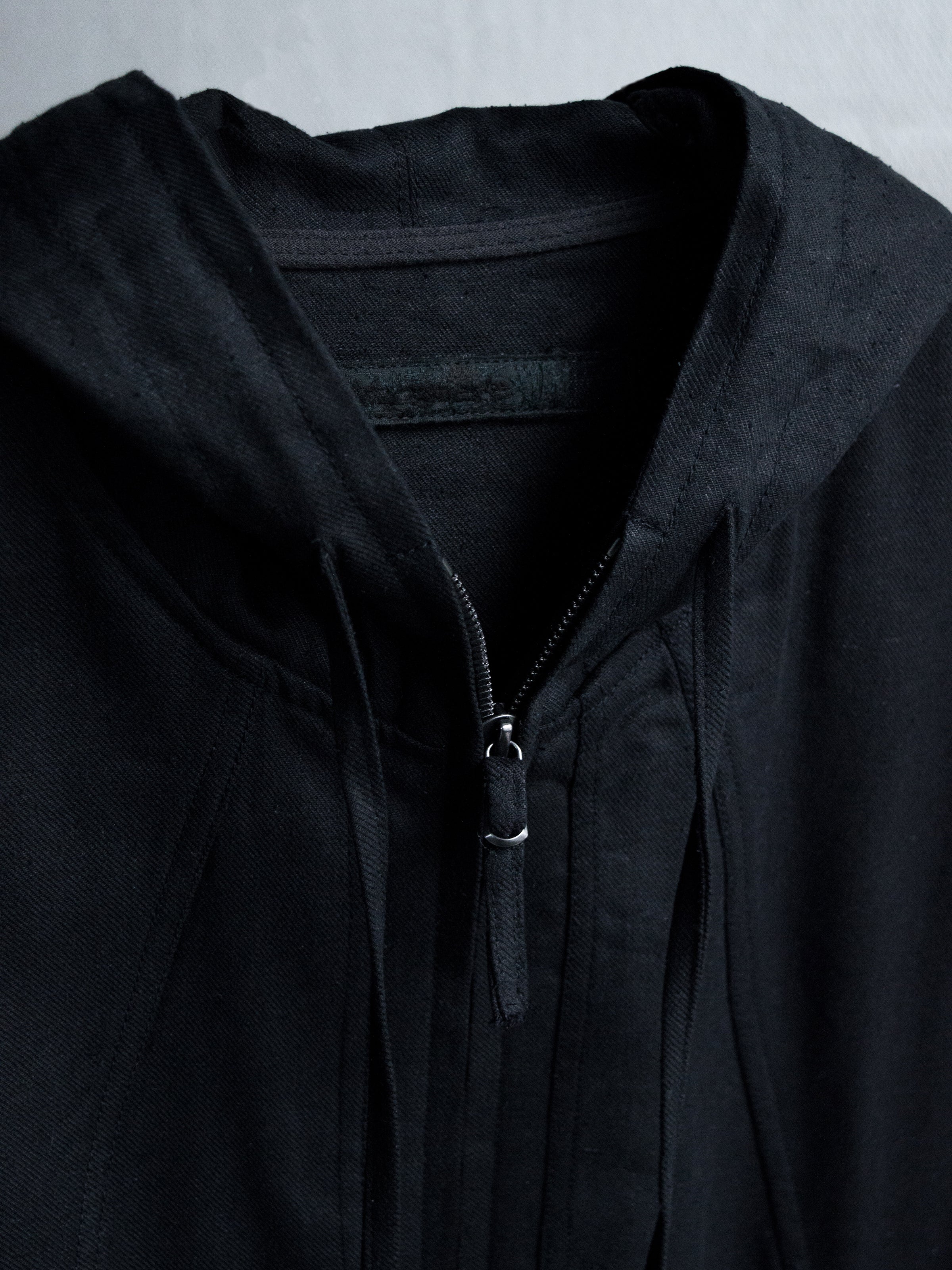 hooded jacket / double black