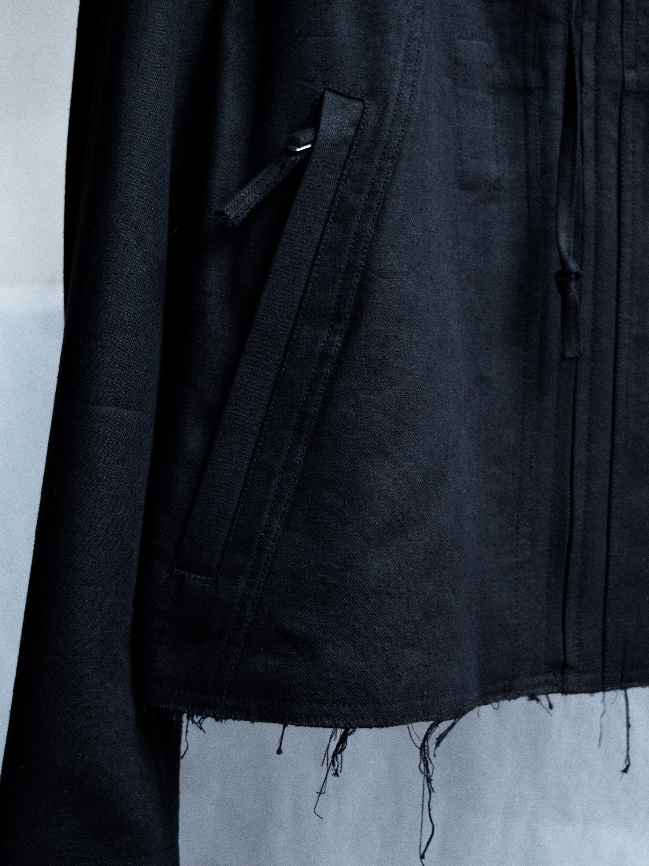 hooded jacket / double black