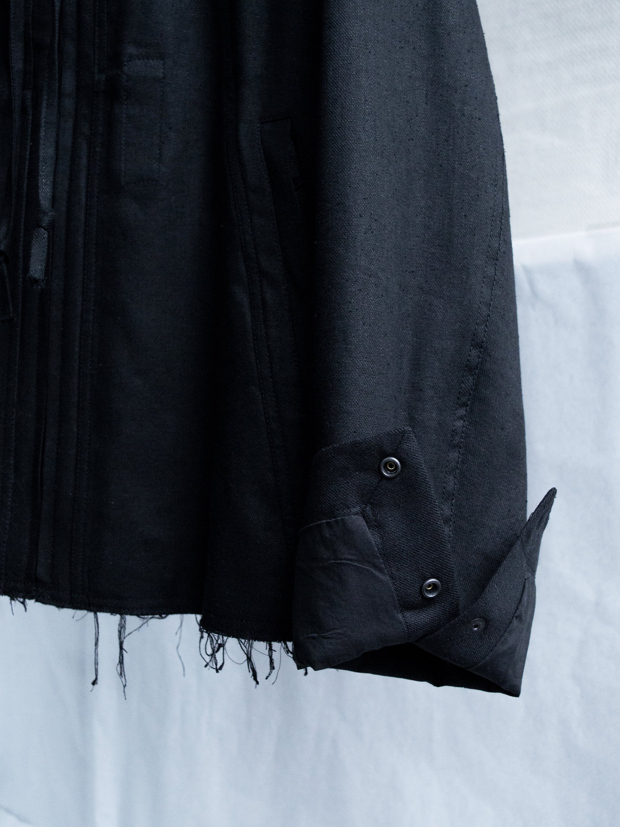 hooded jacket / double black