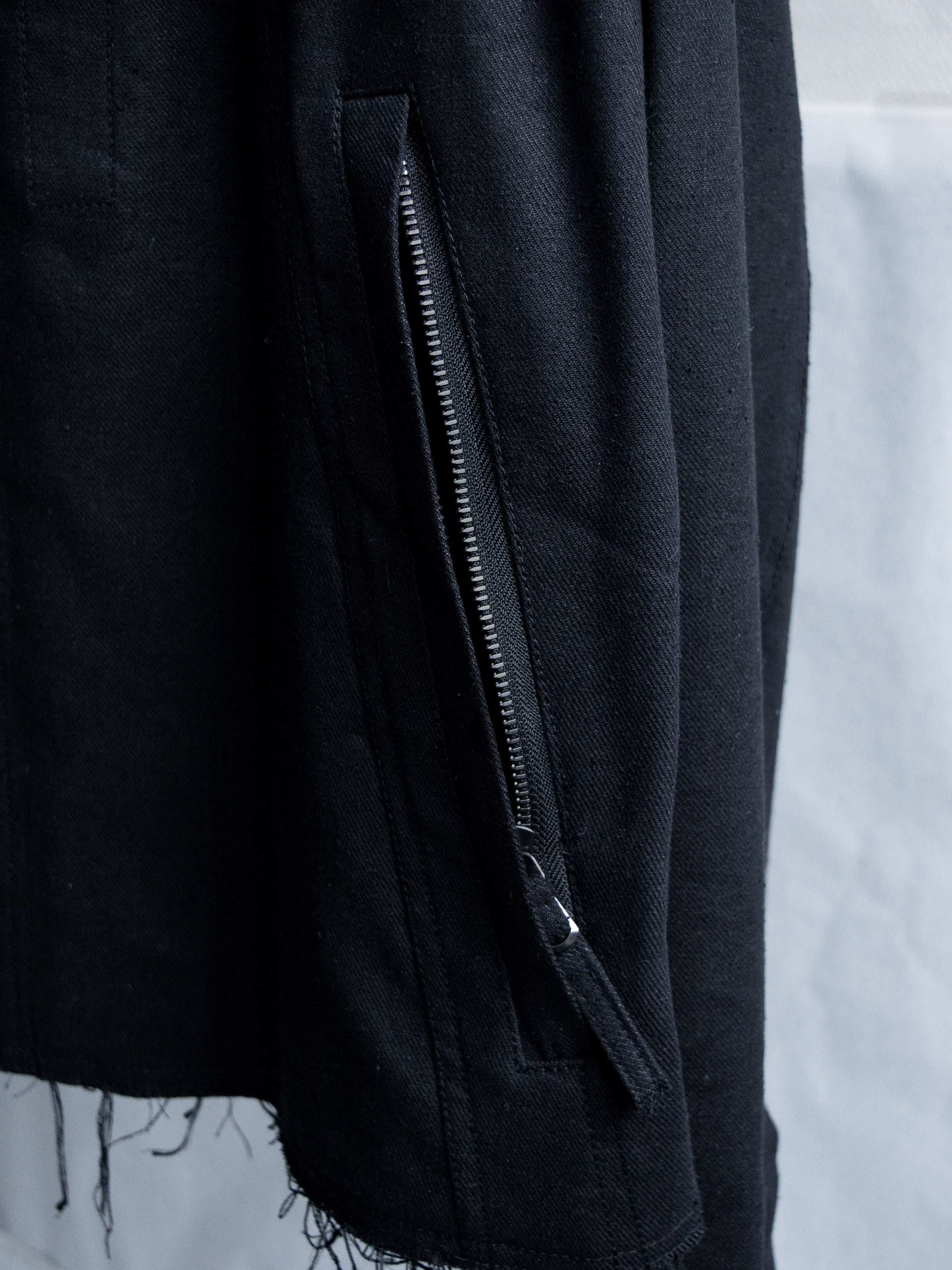 hooded jacket / double black