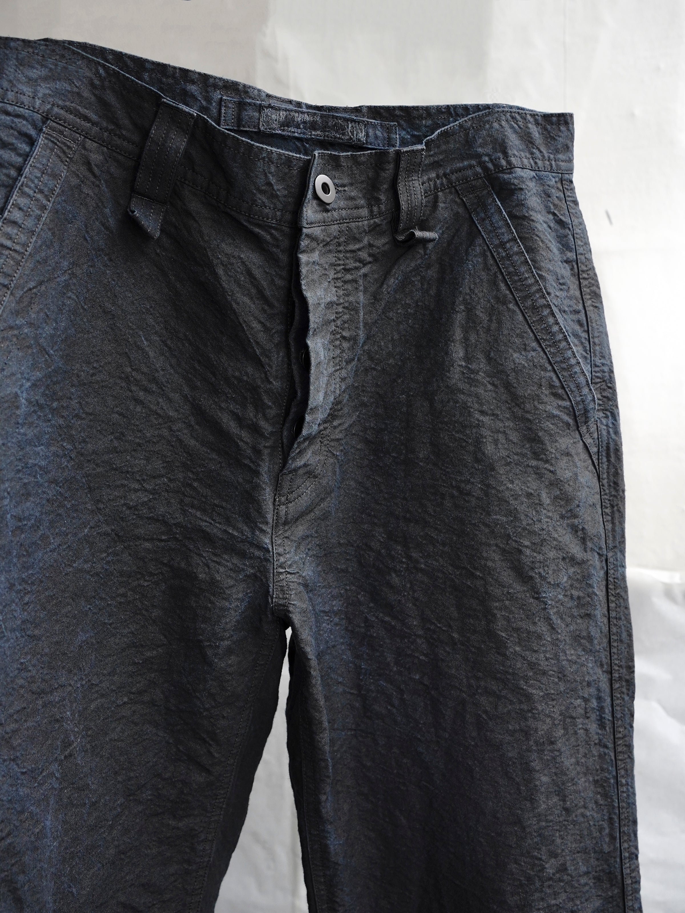 base trousers (binchō-tan) / indigo ink