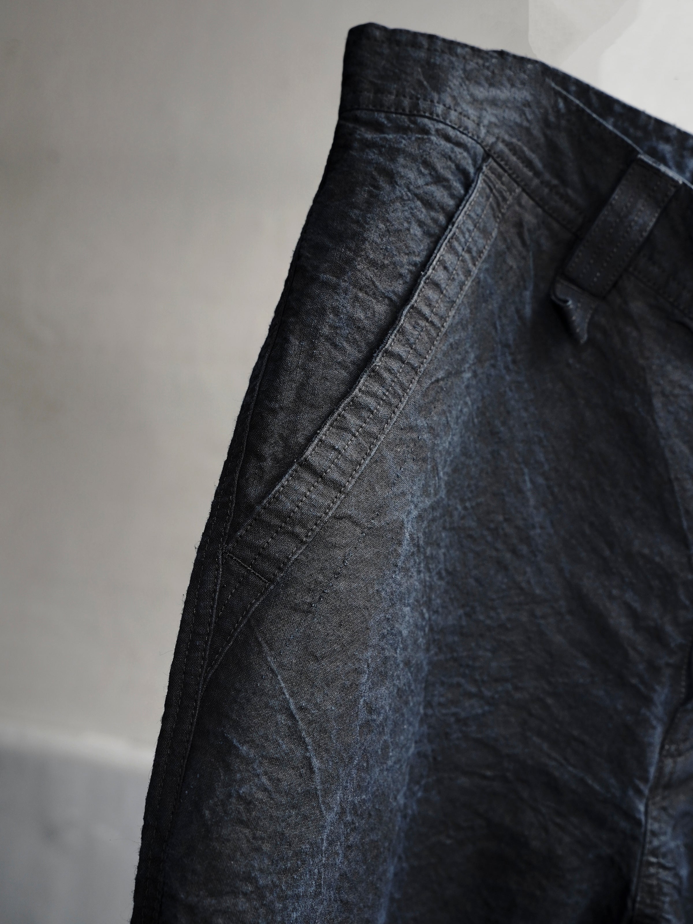 base trousers (binchō-tan) / indigo ink