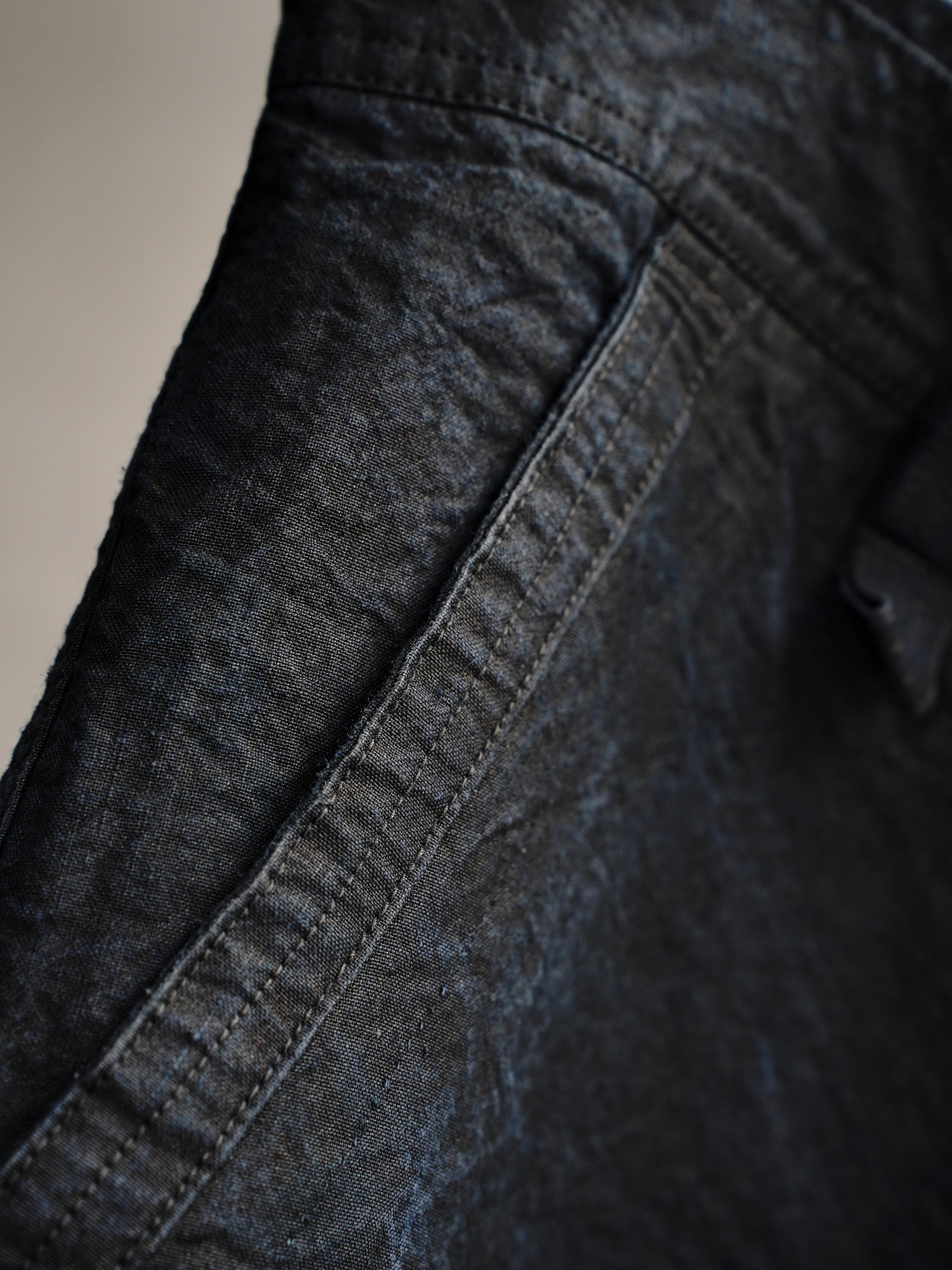 base trousers (binchō-tan) / indigo ink