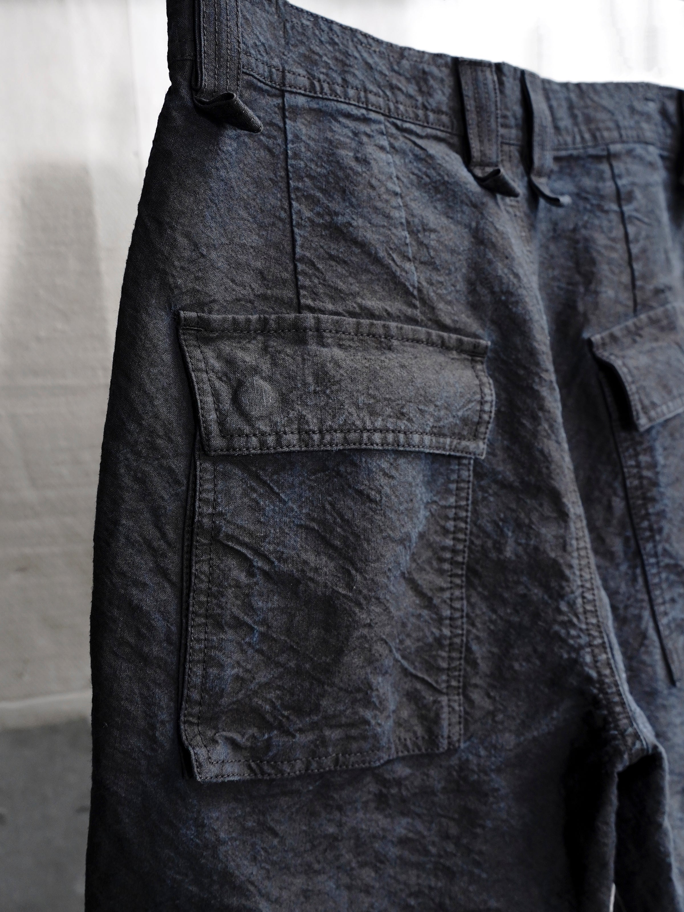 base trousers (binchō-tan) / indigo ink