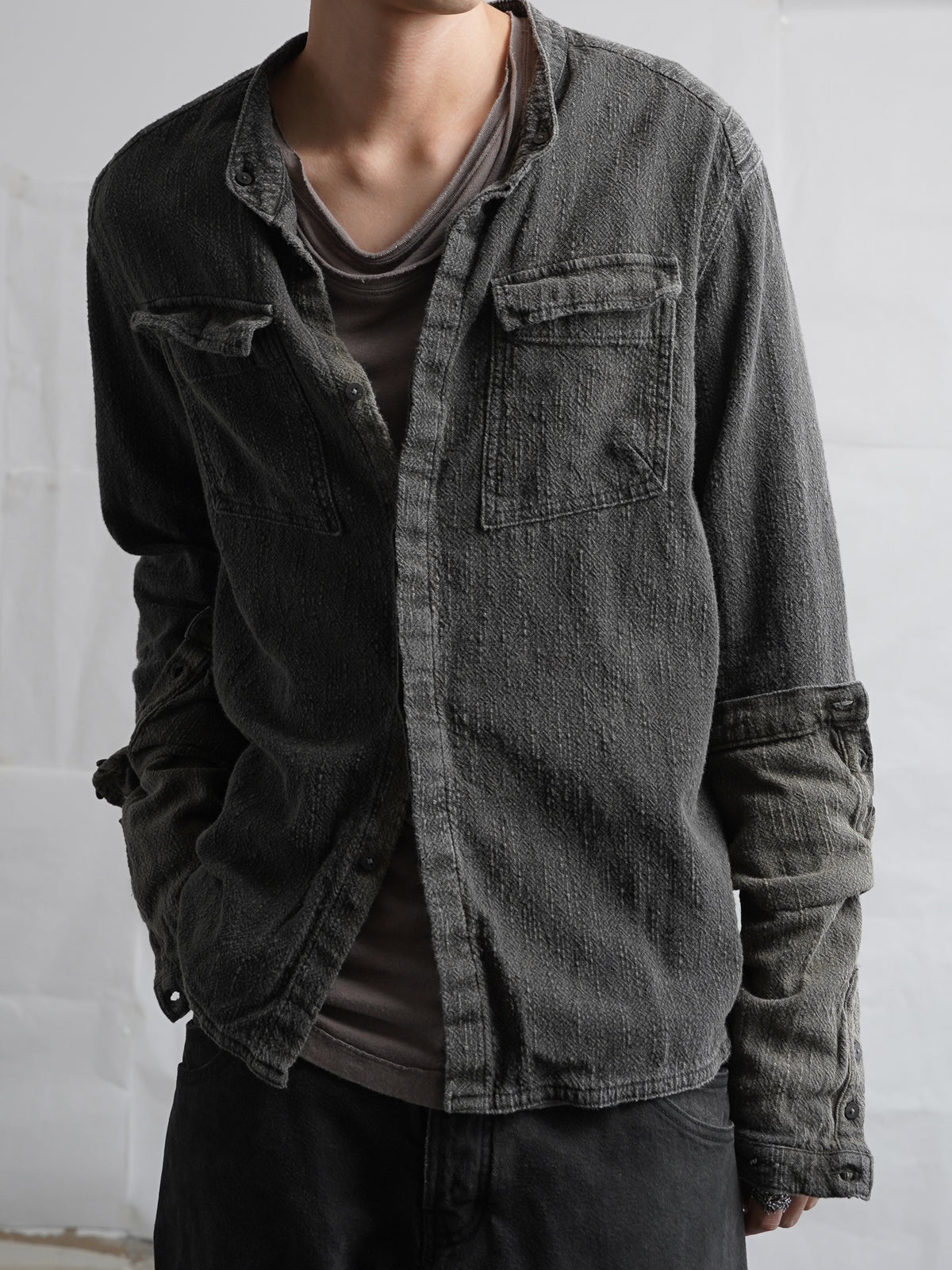 double sleeve field shirt / onion ink (slub)