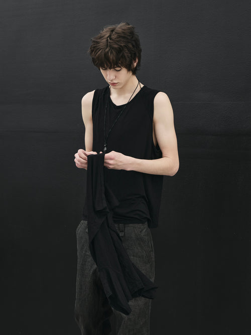 modal silk tank / black