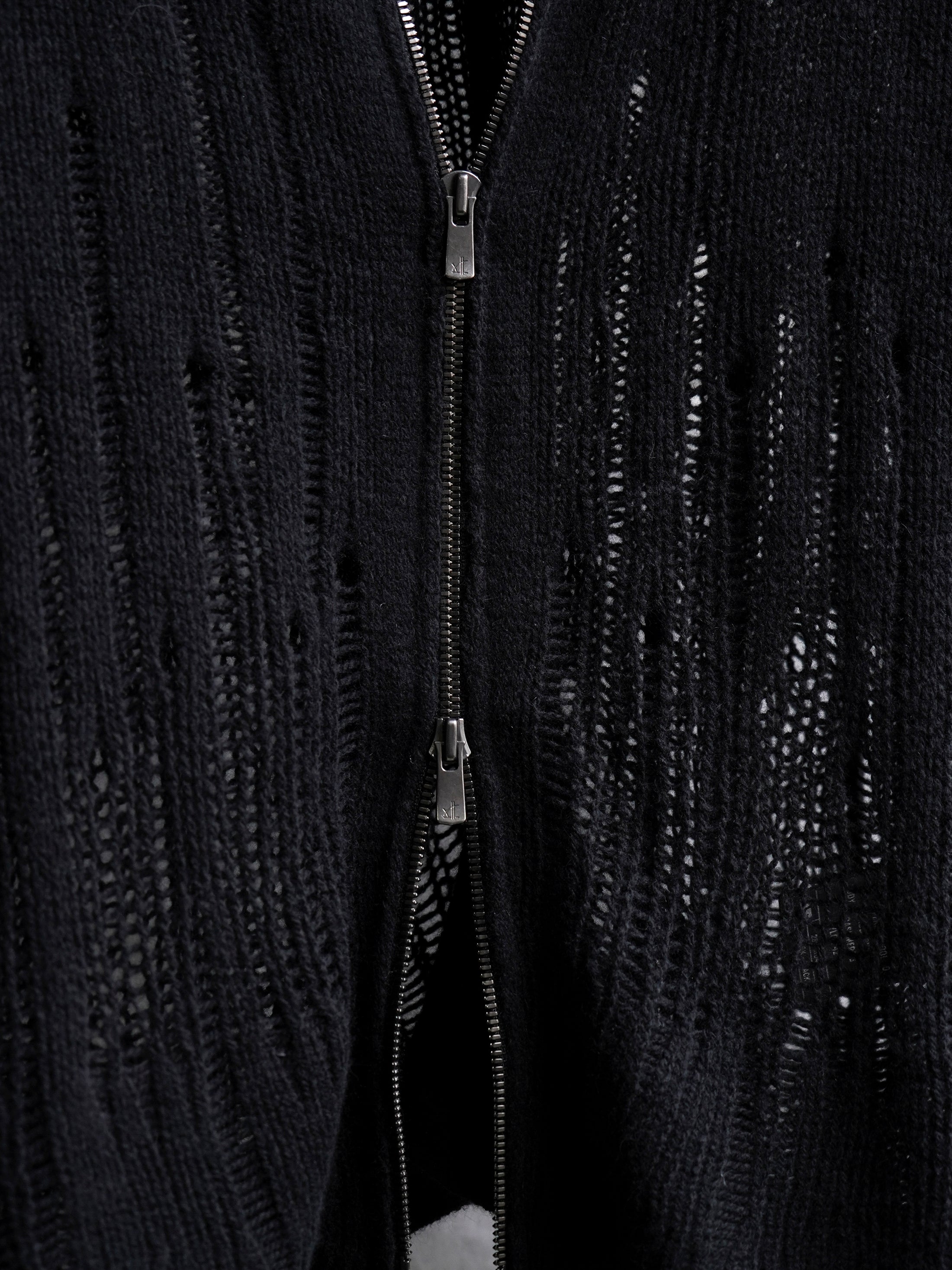 VERGELMER ブラックメタル　BLACKL distressed zip knit / black – blackmerle